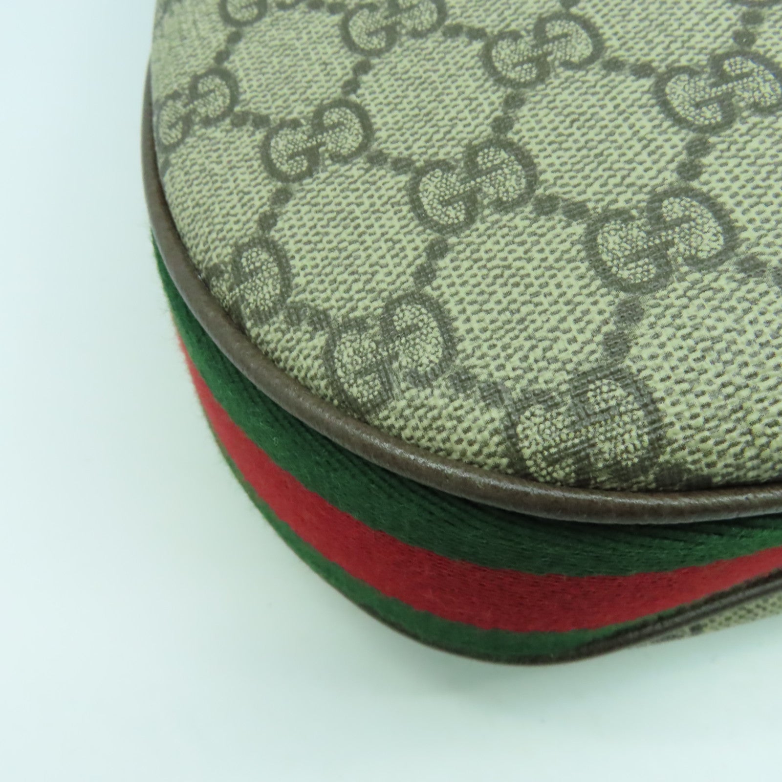 GUCCI 塗層帆布/皮革Attache銀扣肩背袋啡色