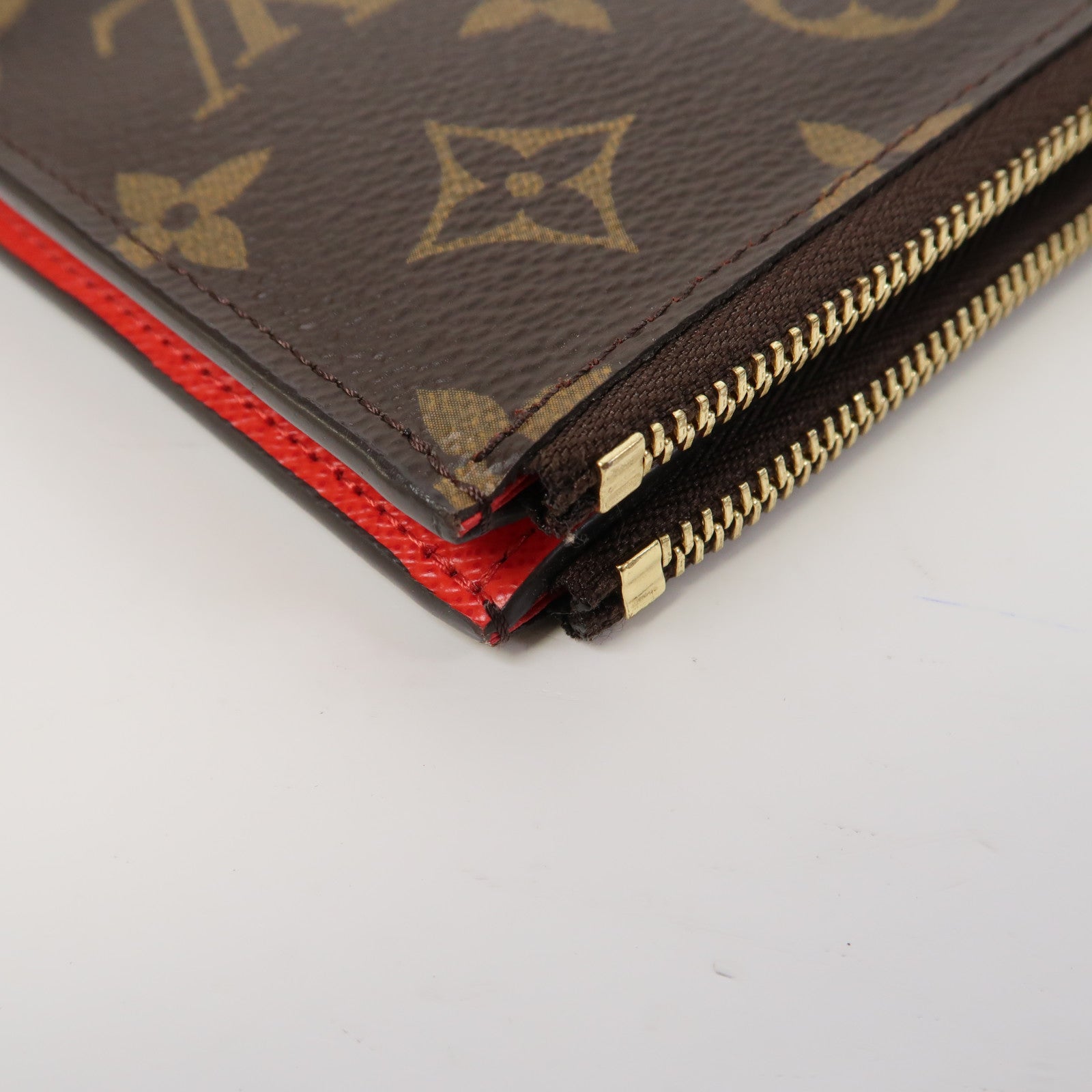 LOUIS VUITTON Monogram Adele Long Wallet金扣長錢包啡色/紅色