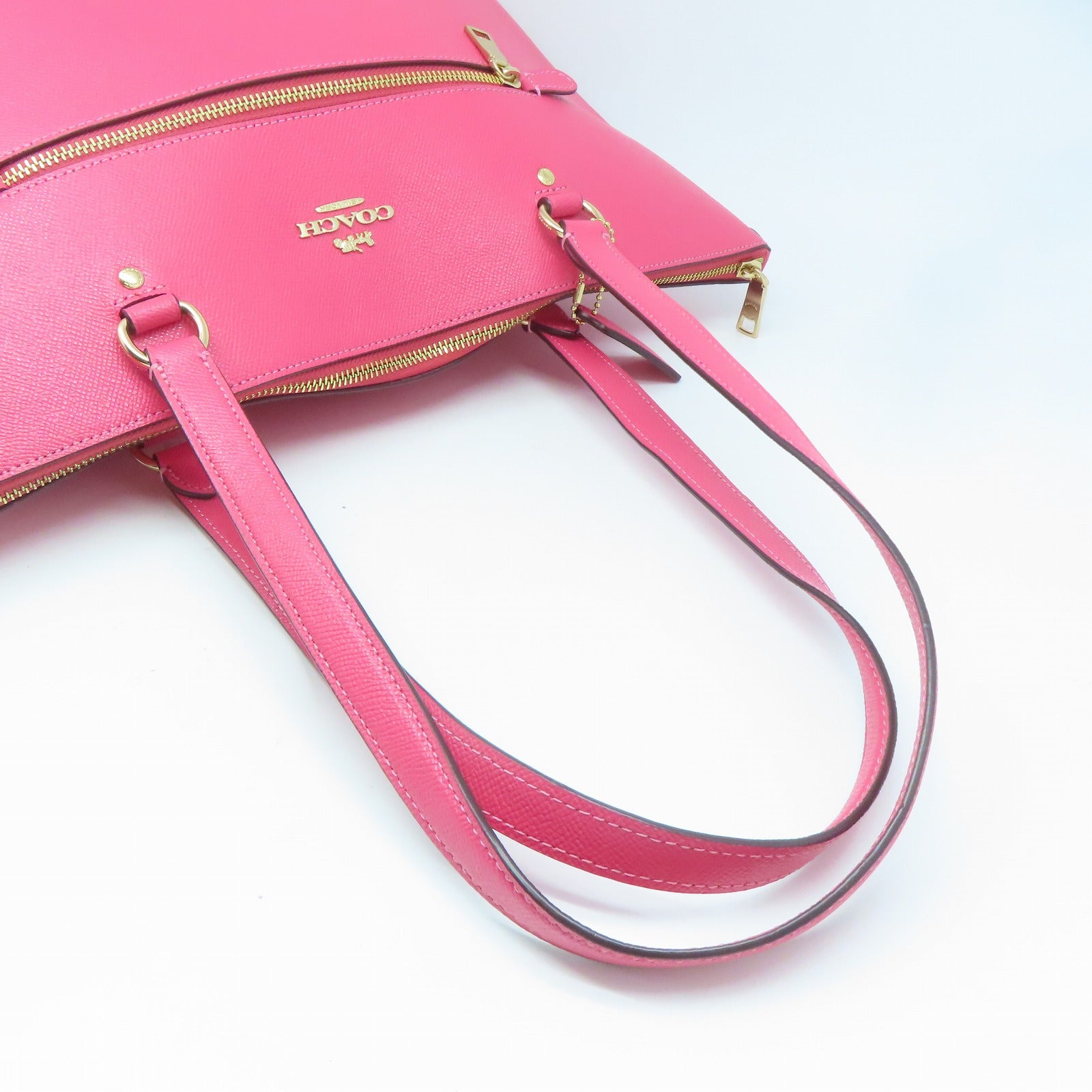 COACH 牛皮皮革Shoulder Bag金扣肩背袋粉紅色