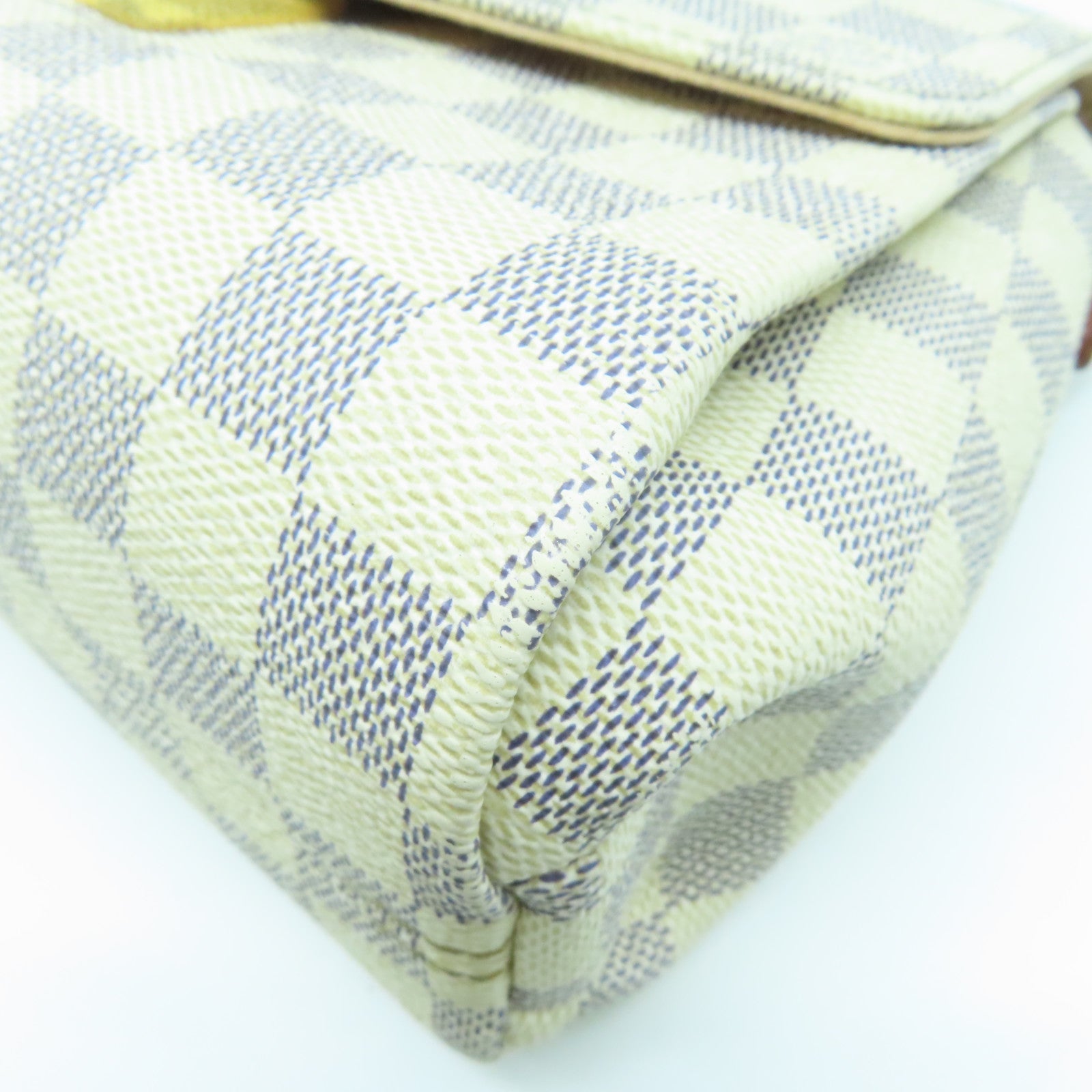 LOUIS VUITTON Damier Azur Croisette金扣手挽肩背兩用袋藍色/白色