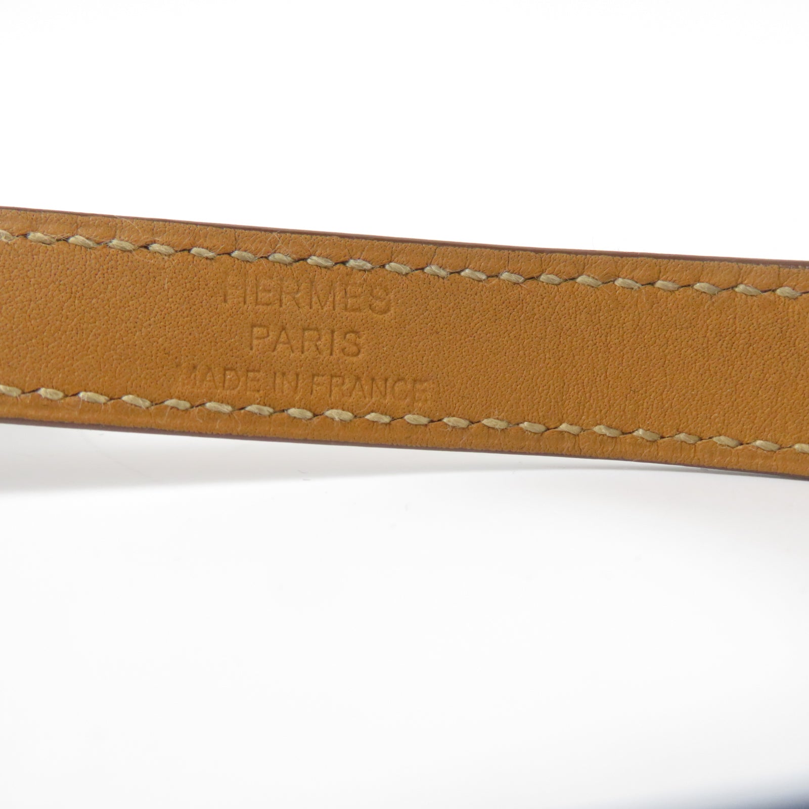 HERMES Epsom皮革Double Tour Bracelet金扣手鏈Gold經典駝色