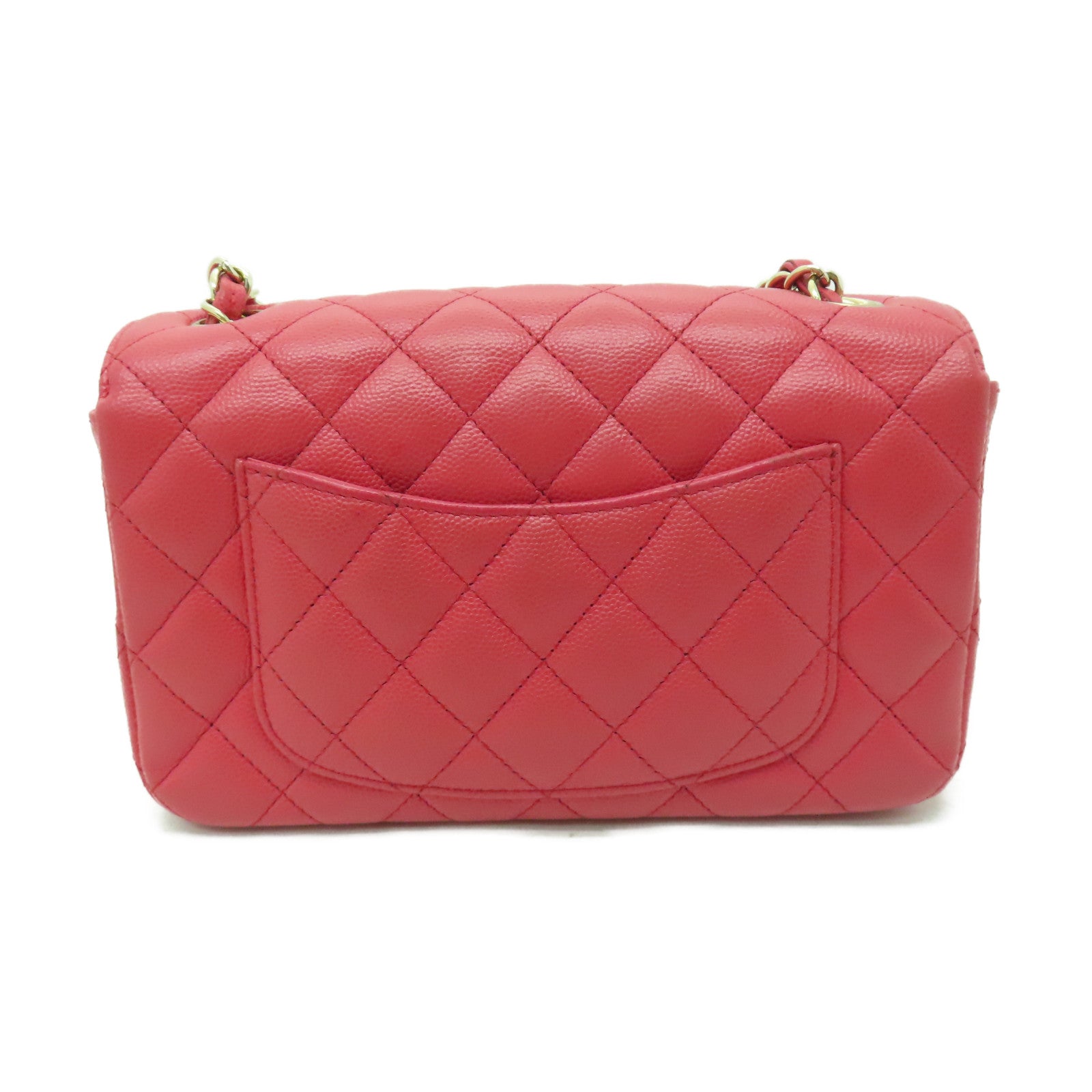CHANEL 菱格牛皮皮革Classic Flap 20cm金扣鏈帶肩背袋粉紅色