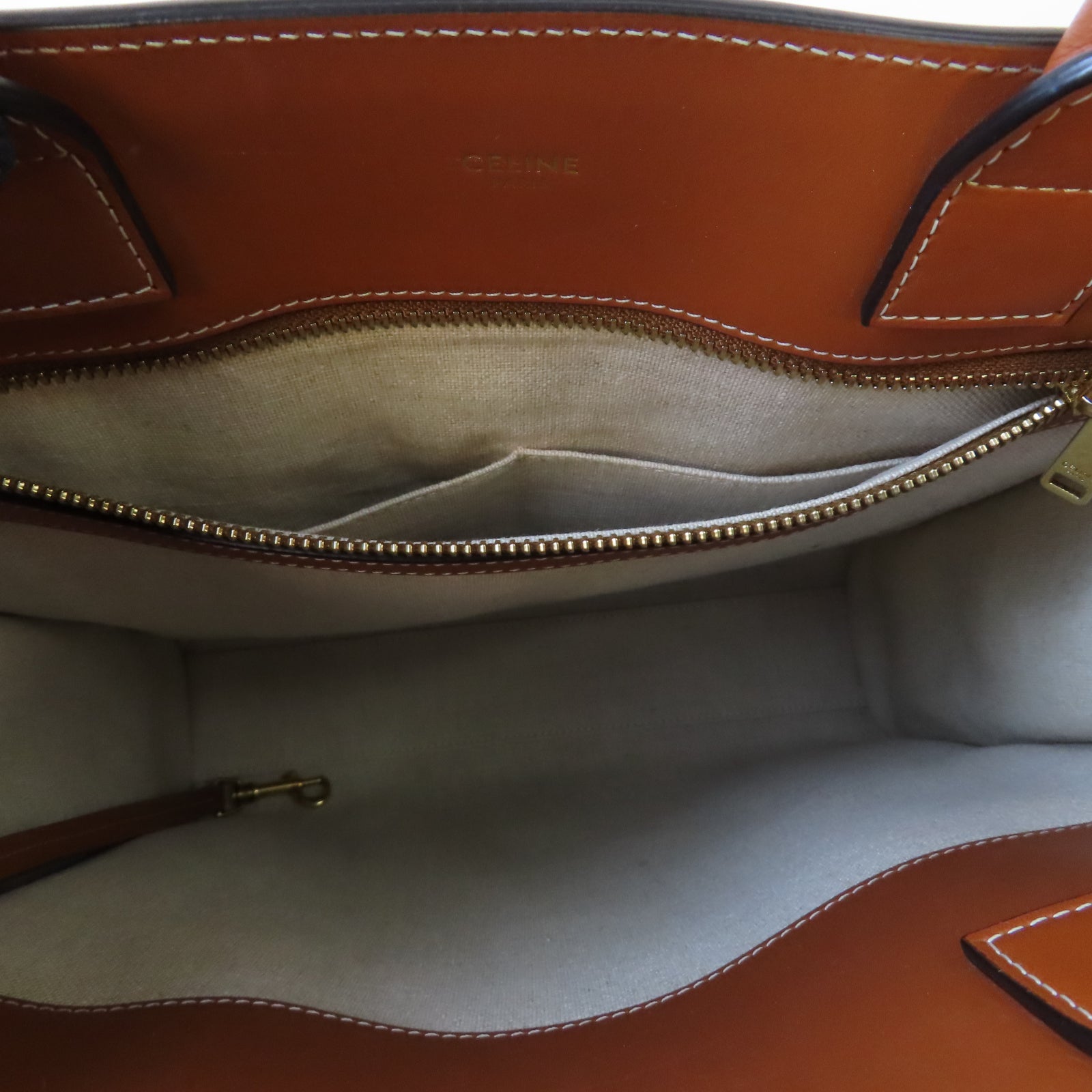CELINE 帆布2 Way Tote Bag金扣手挽肩背兩用袋藍色/啡色