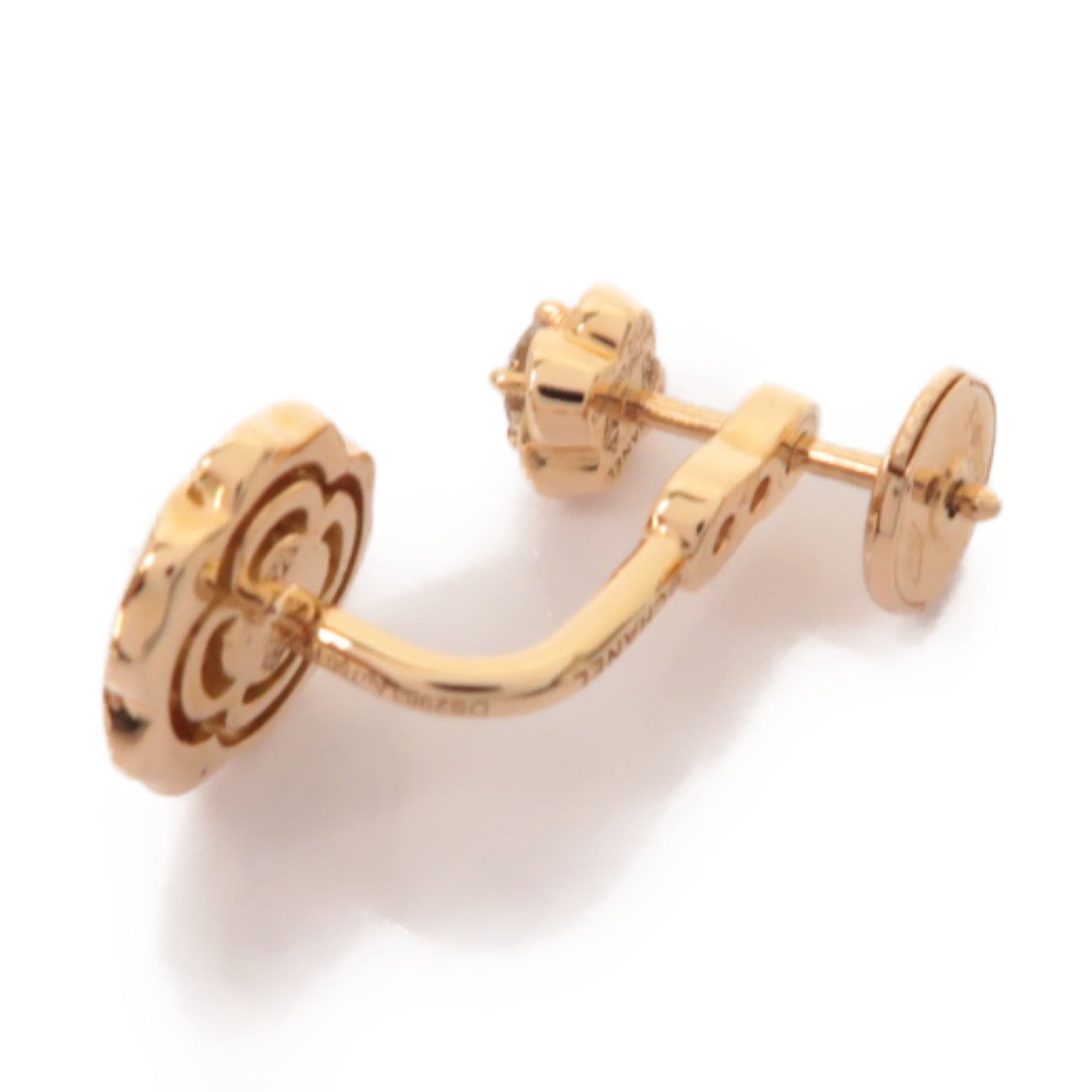 CHANEL 18K玫瑰金Extrait de Camelia Single Earring耳環