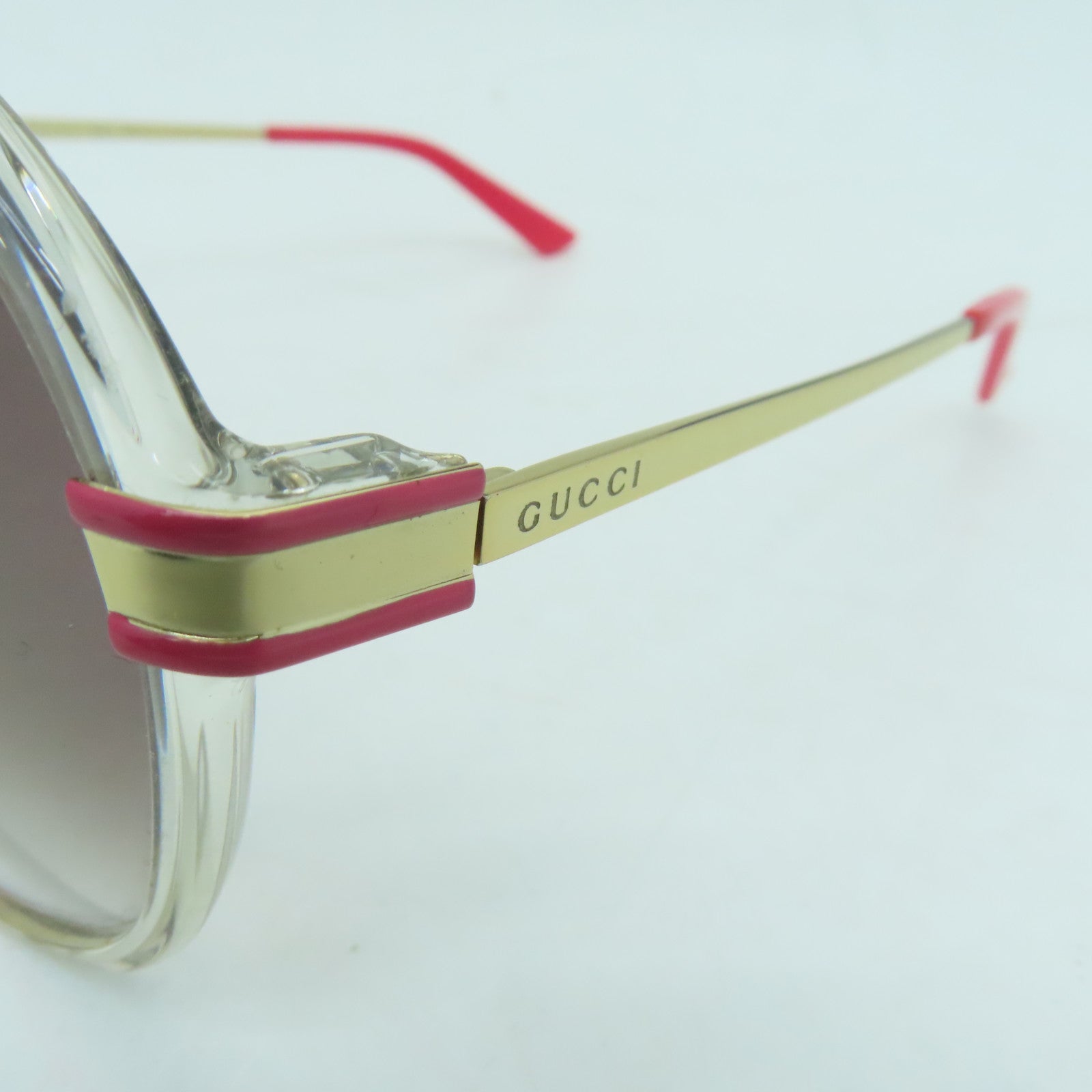 GUCCI PVC Sunglasses太陽眼鏡透明/紅色