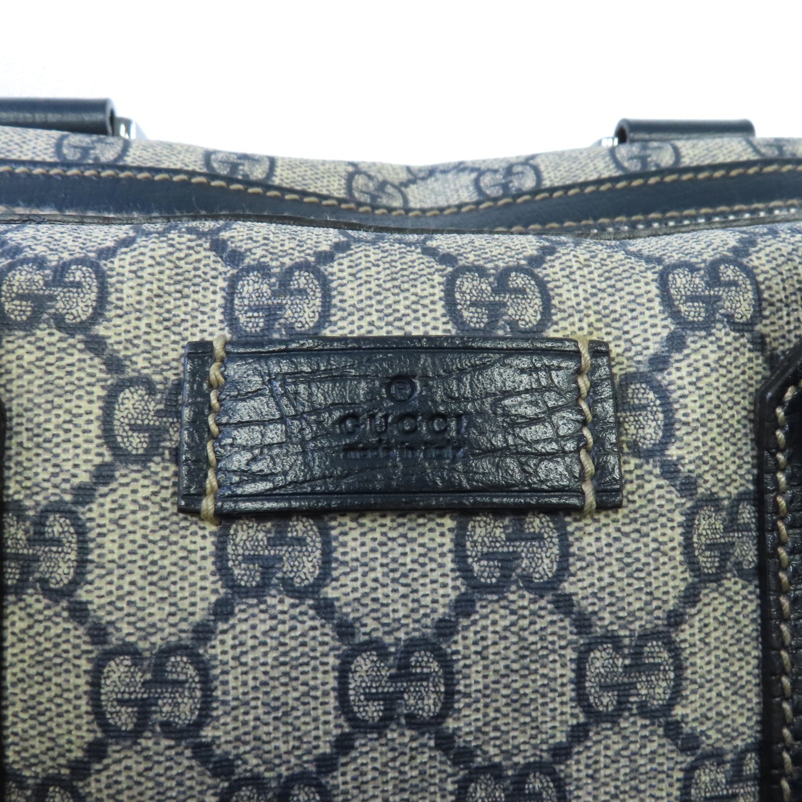 GUCCI 塗層帆布Briefcase公事包啡色/黑色