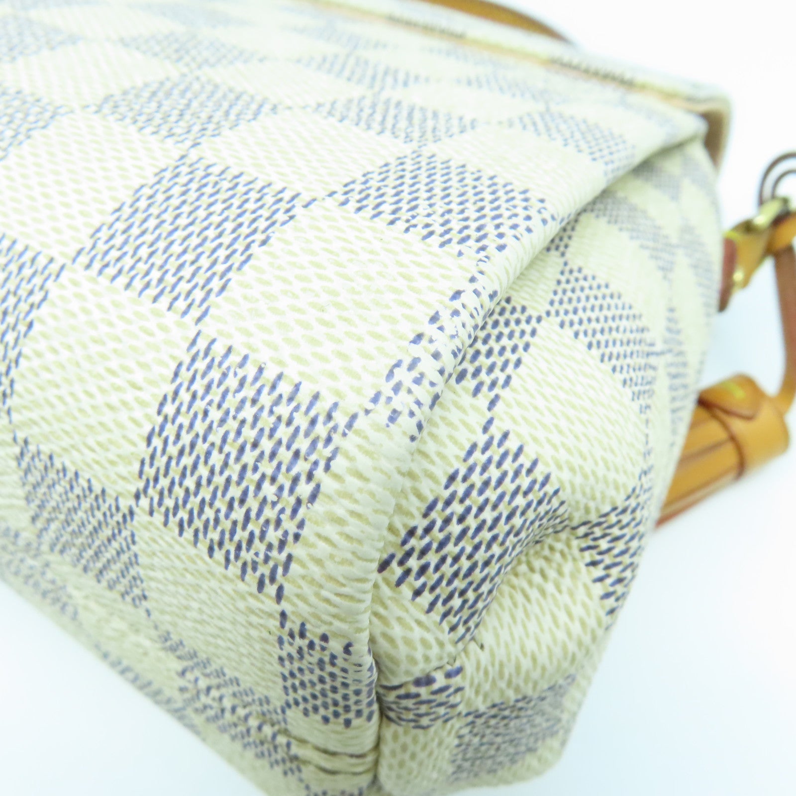 LOUIS VUITTON Damier Azur Croisette金扣手挽肩背兩用袋藍色/白色