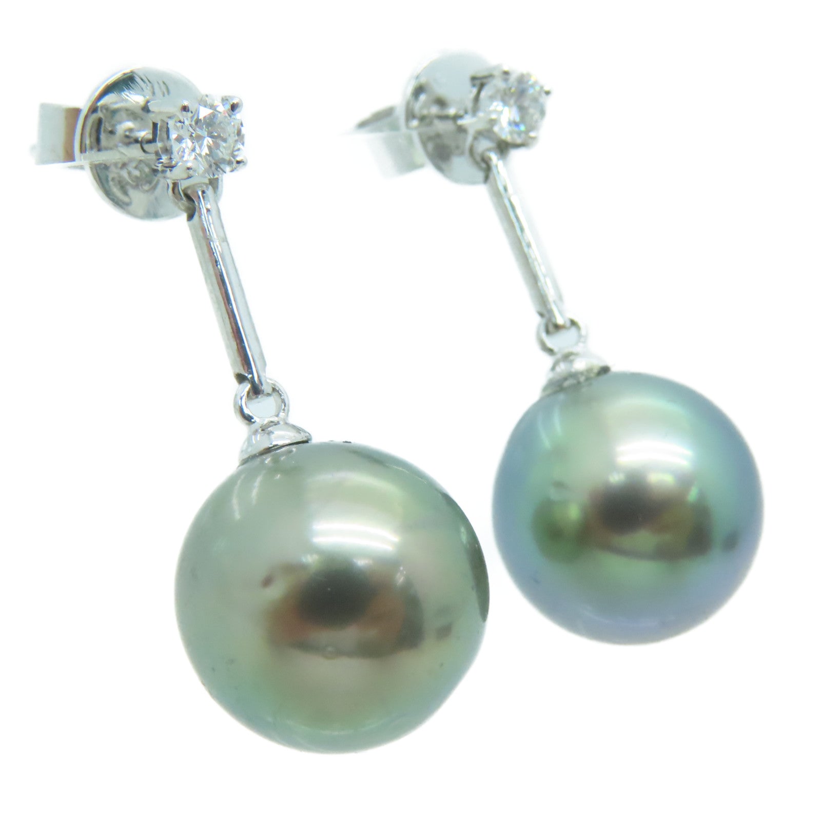 JEWELRY 【激減優惠】18K白金Pearl Earrings珍珠鑽石耳環