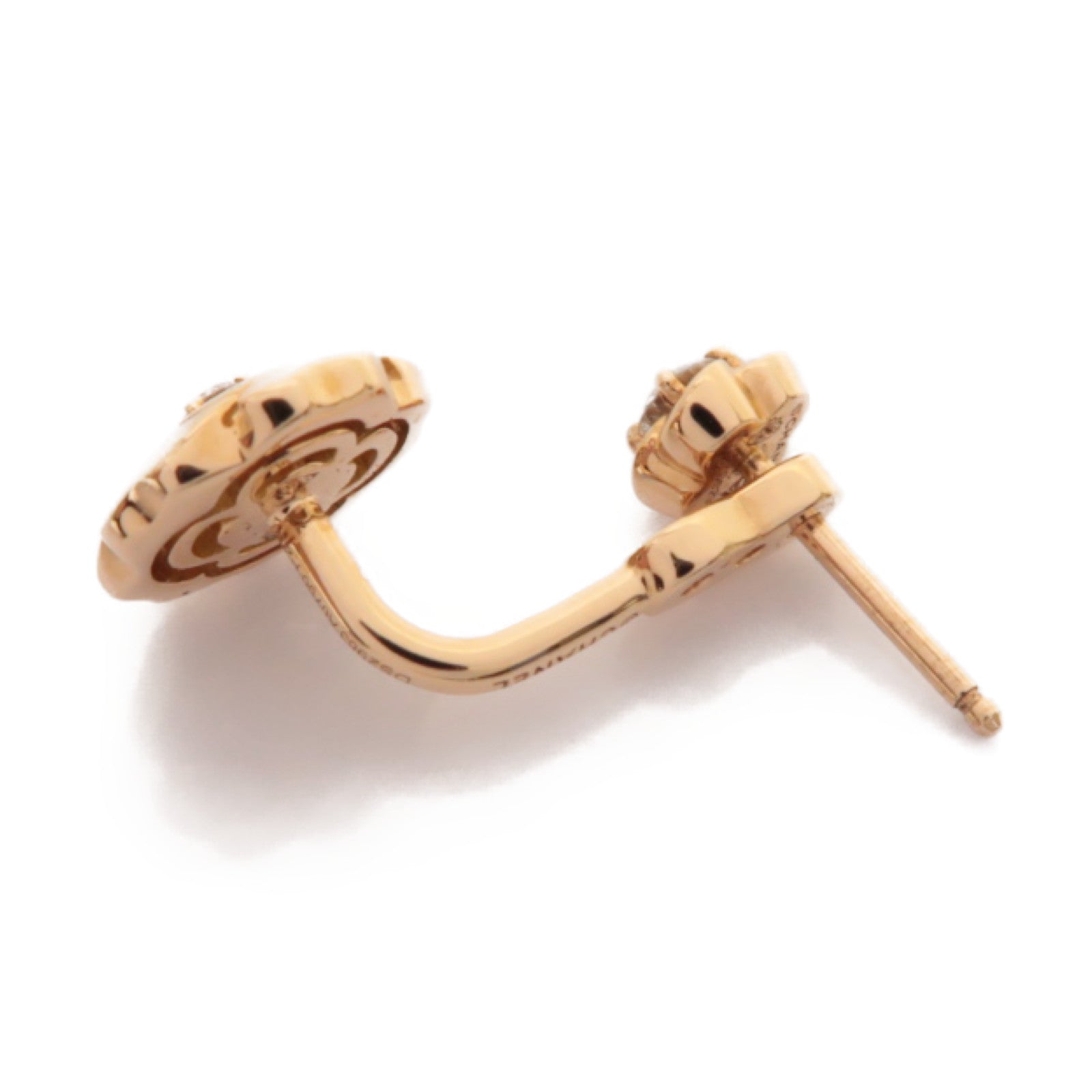 CHANEL 18K玫瑰金Extrait de Camelia Single Earring耳環