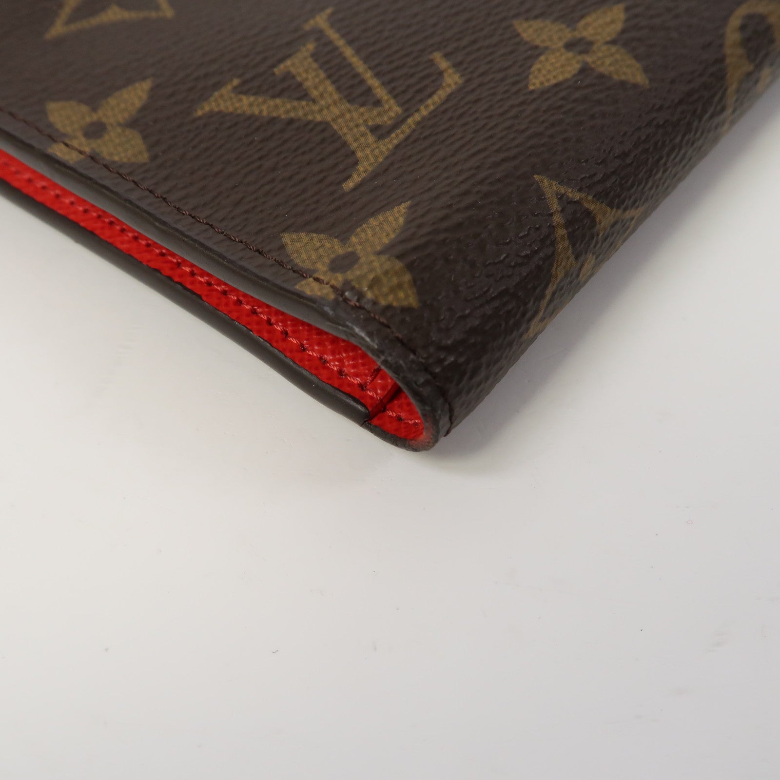 LOUIS VUITTON Monogram Adele Long Wallet金扣長錢包啡色/紅色