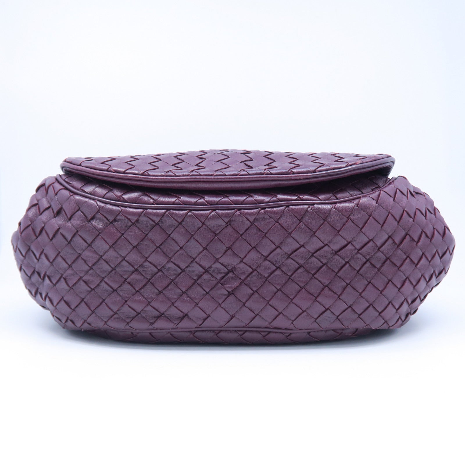 BOTTEGA VENETA 織紋皮革Shoulder Bag銀扣肩背袋紫色