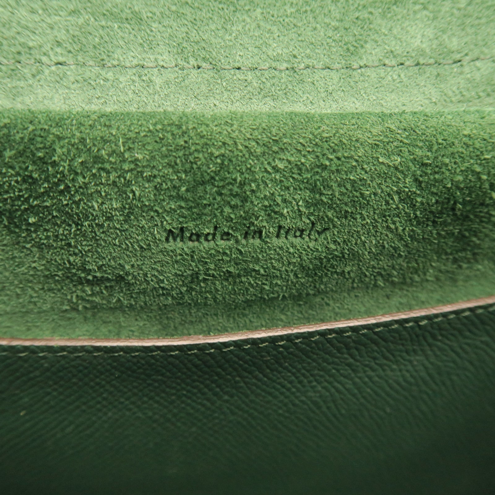 CELINE cowhide leather Belt Bag gold buckle handle shoulder bag green