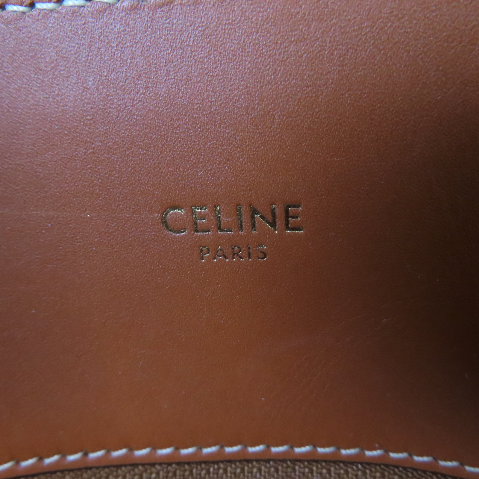 CELINE 帆布2 Way Tote Bag金扣手挽肩背兩用袋藍色/啡色