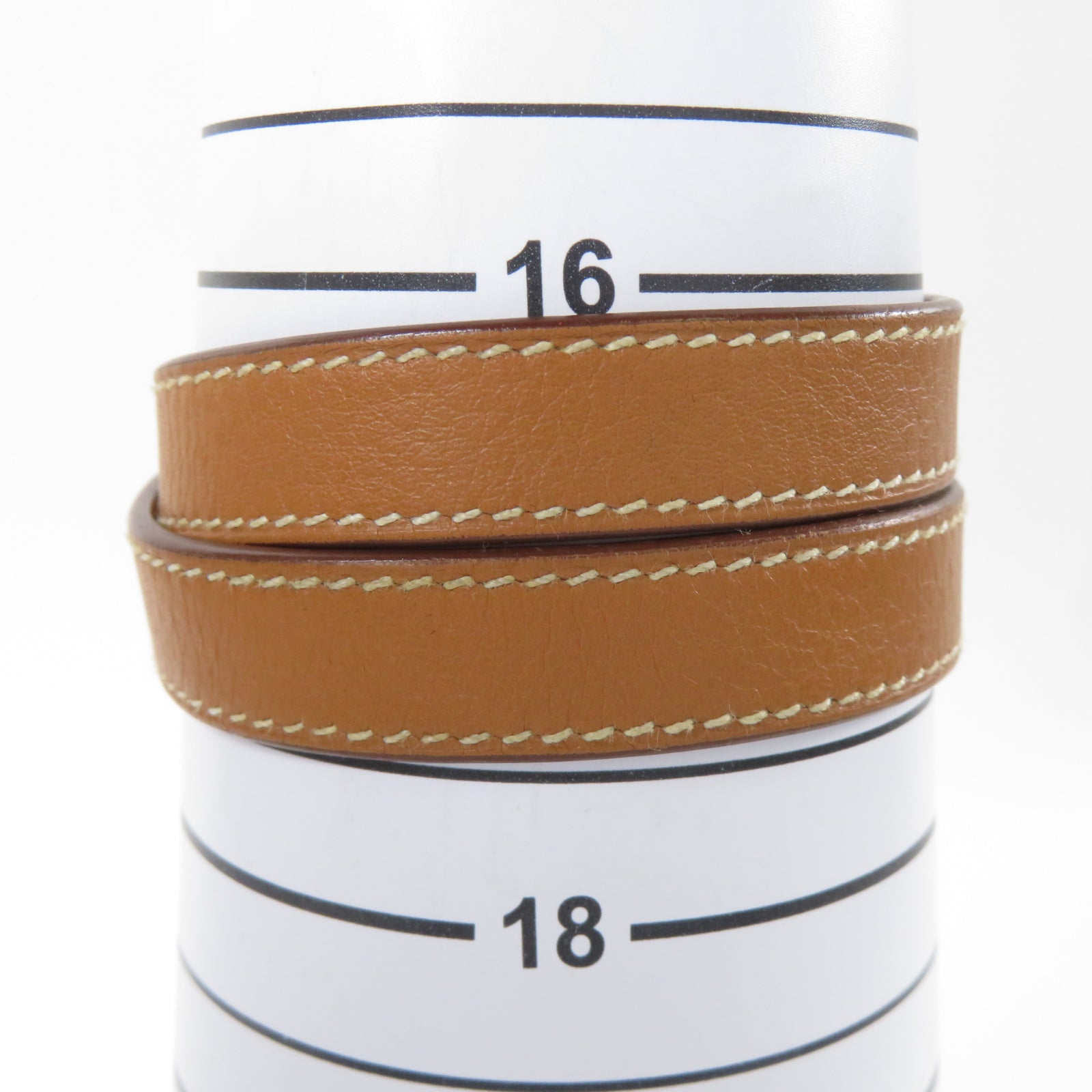 HERMES Epsom皮革Double Tour Bracelet金扣手鏈Gold經典駝色