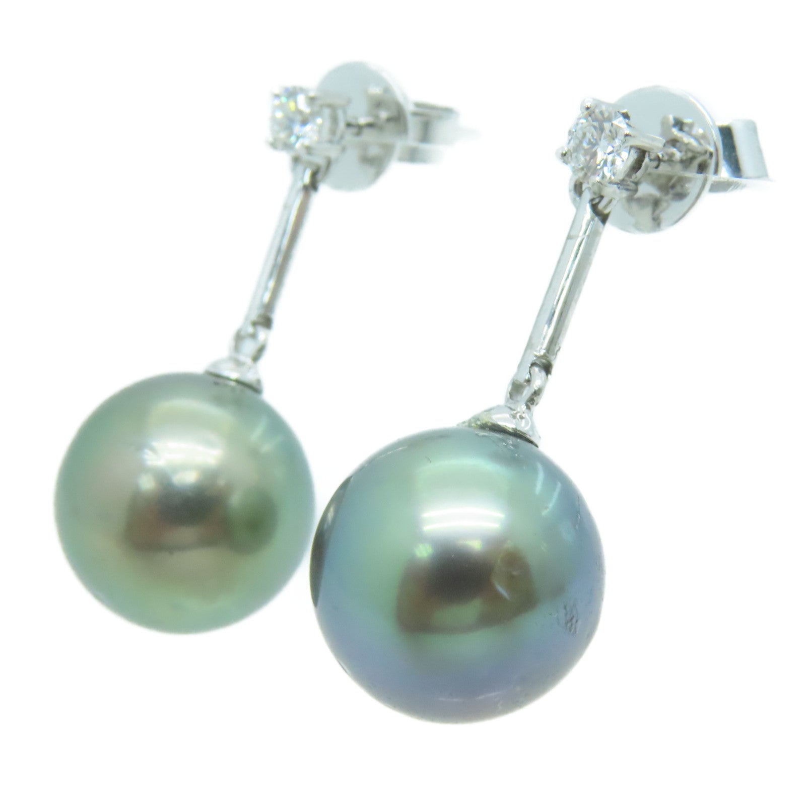 JEWELRY 【激減優惠】18K白金Pearl Earrings珍珠鑽石耳環