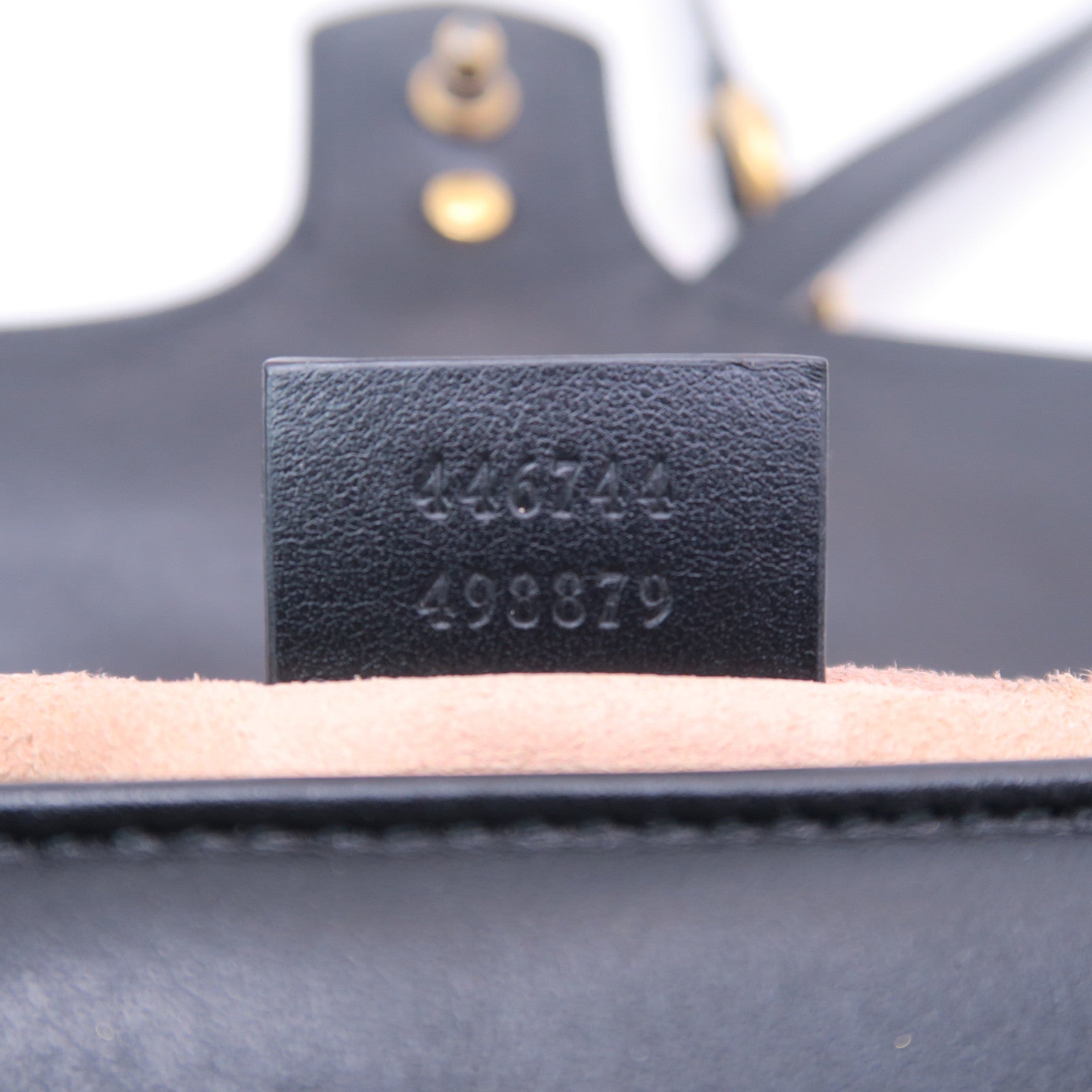 GUCCI 牛皮皮革GG Marmont Small金扣鏈帶肩背袋黑色