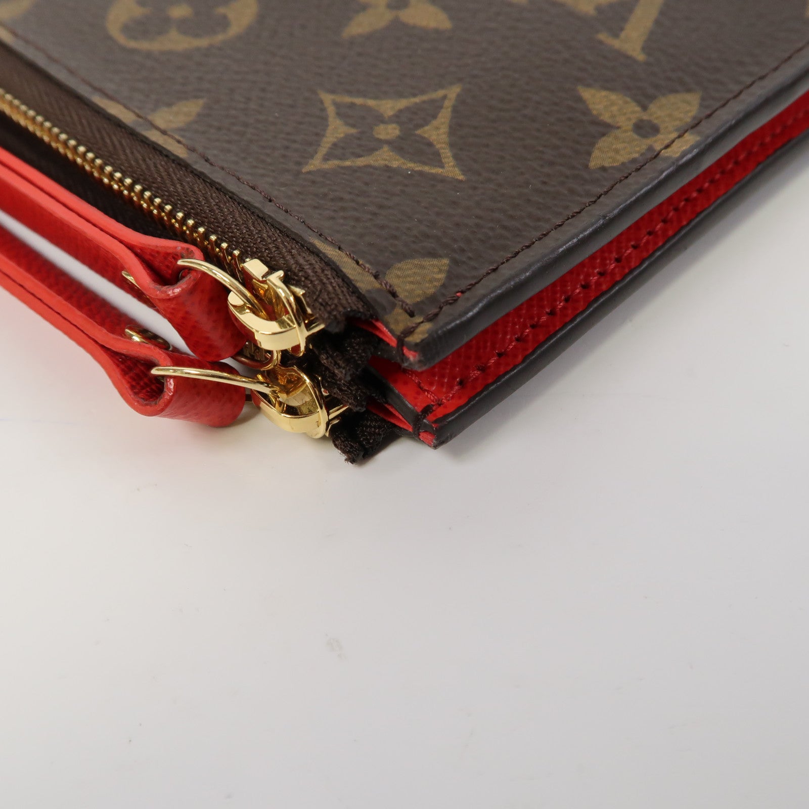 LOUIS VUITTON Monogram Adele Long Wallet金扣長錢包啡色/紅色