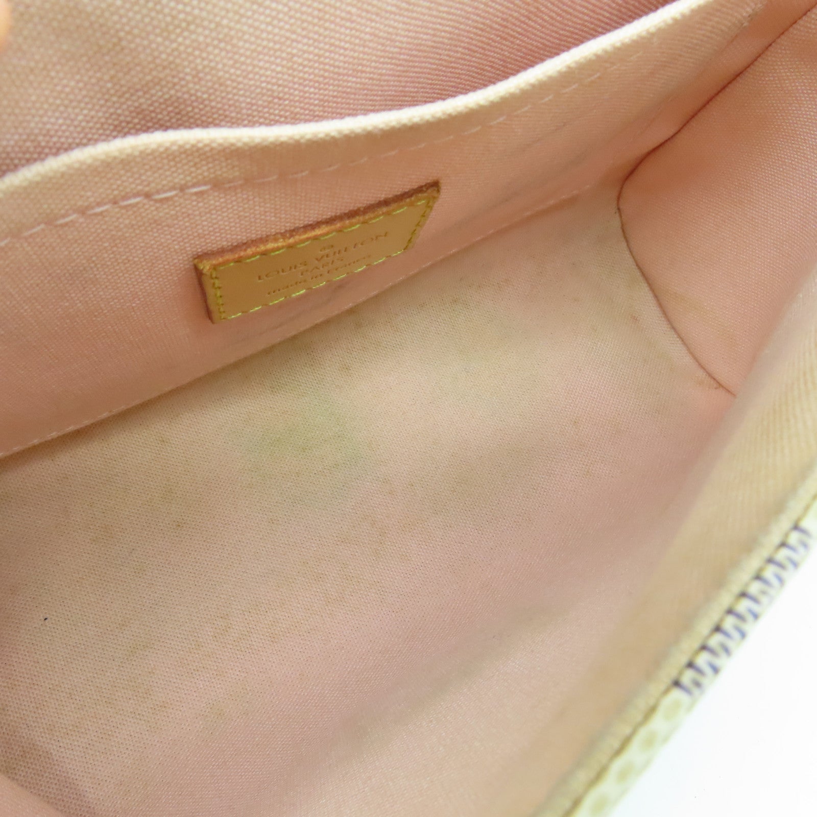 LOUIS VUITTON Damier Azur Croisette金扣手挽肩背兩用袋藍色/白色