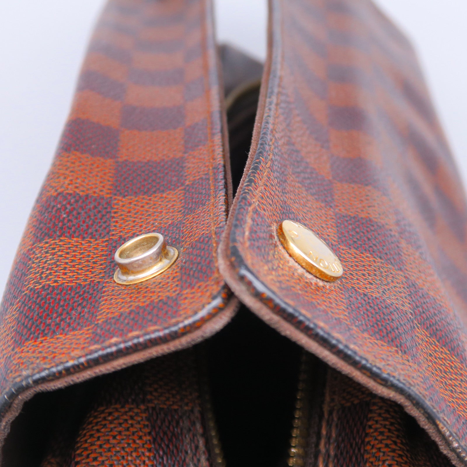 LOUIS VUITTON 【激減優惠】Damier Ebene Naviglio金扣肩背袋啡色