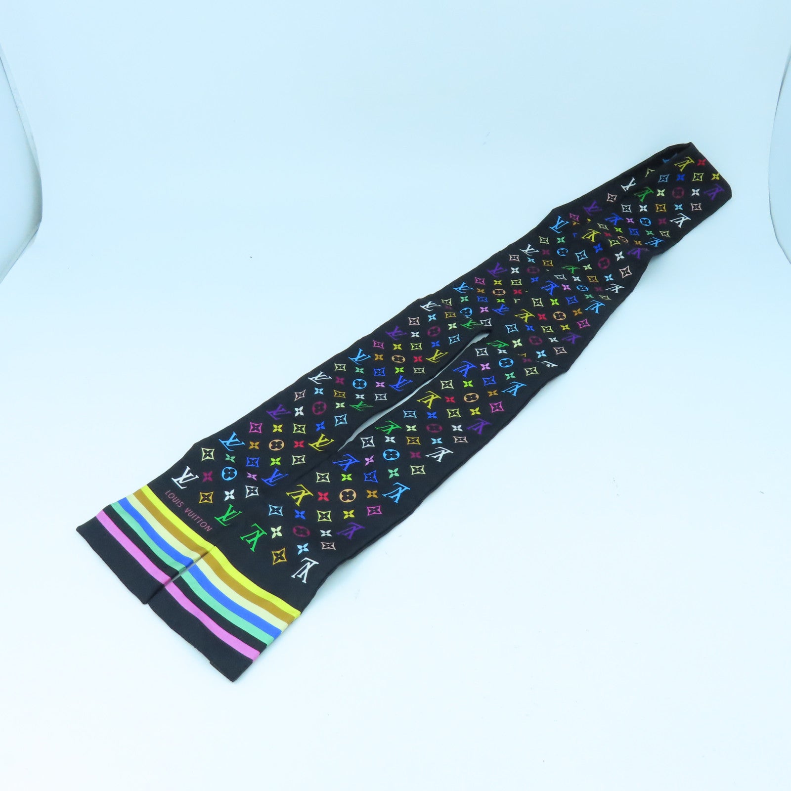 LOUIS VUITTON 絲質Scarf絲巾黑色/彩色