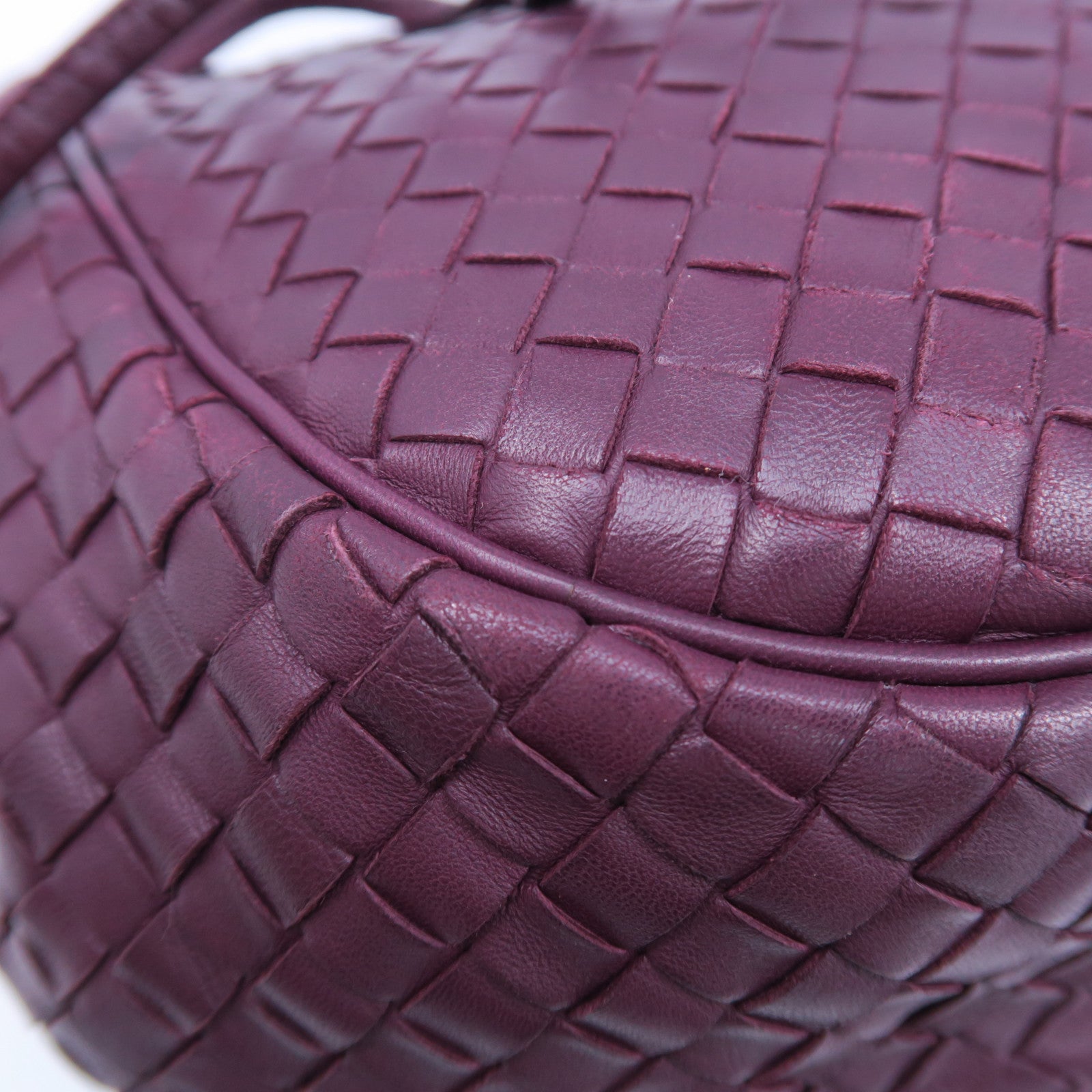BOTTEGA VENETA 織紋皮革Shoulder Bag銀扣肩背袋紫色