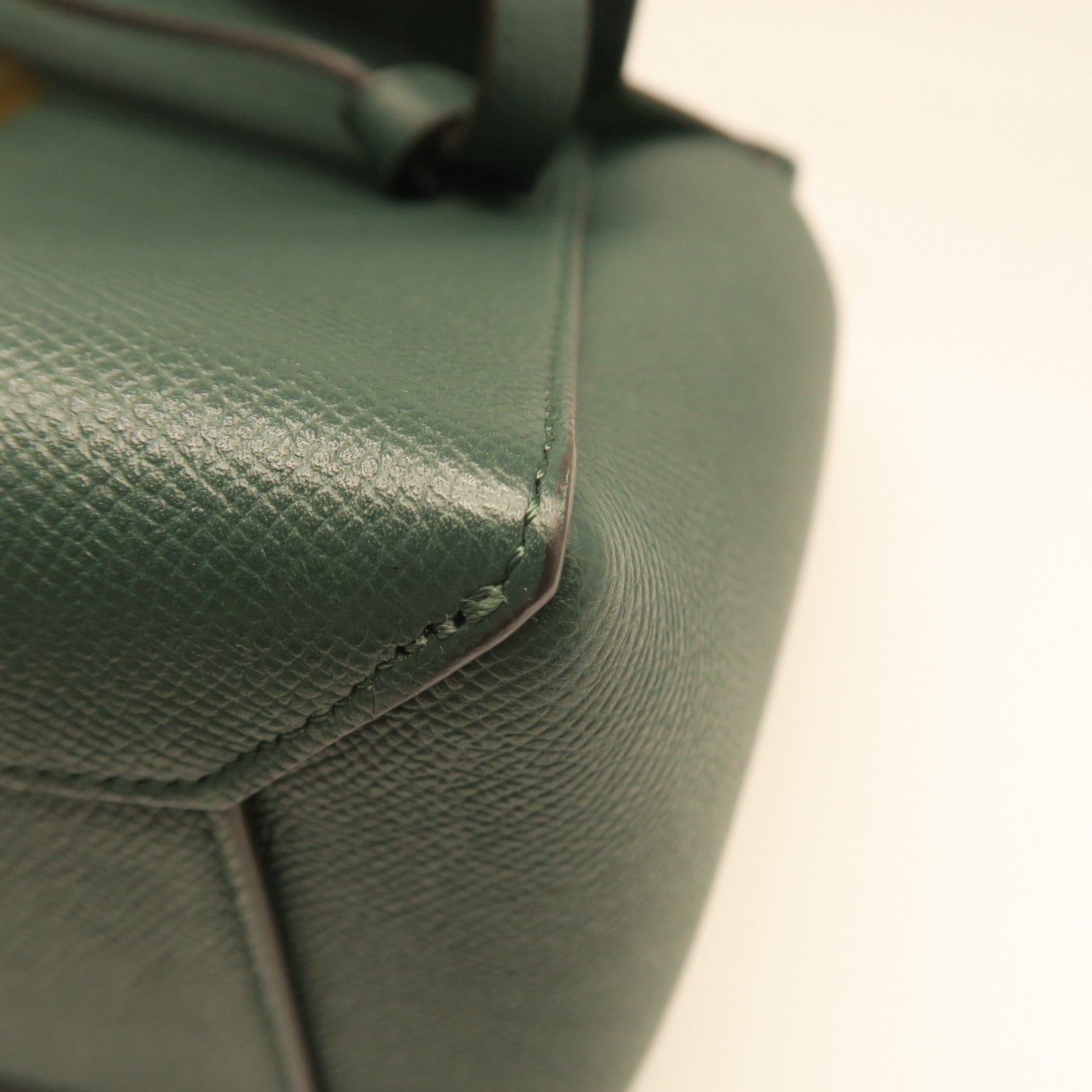 CELINE cowhide leather Belt Bag gold buckle handle shoulder bag green