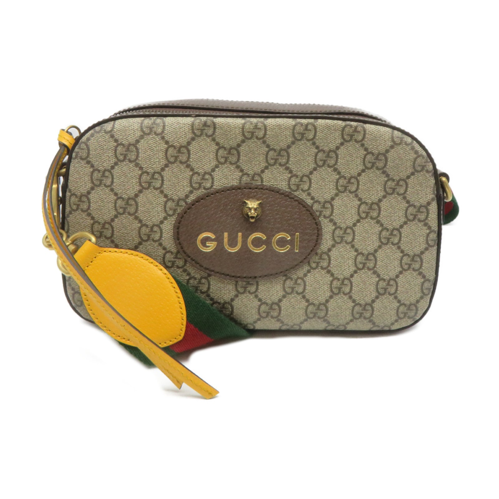 GUCCI 塗層帆布Neo Vintage GG Supreme Messenger Bag金扣肩背袋啡色