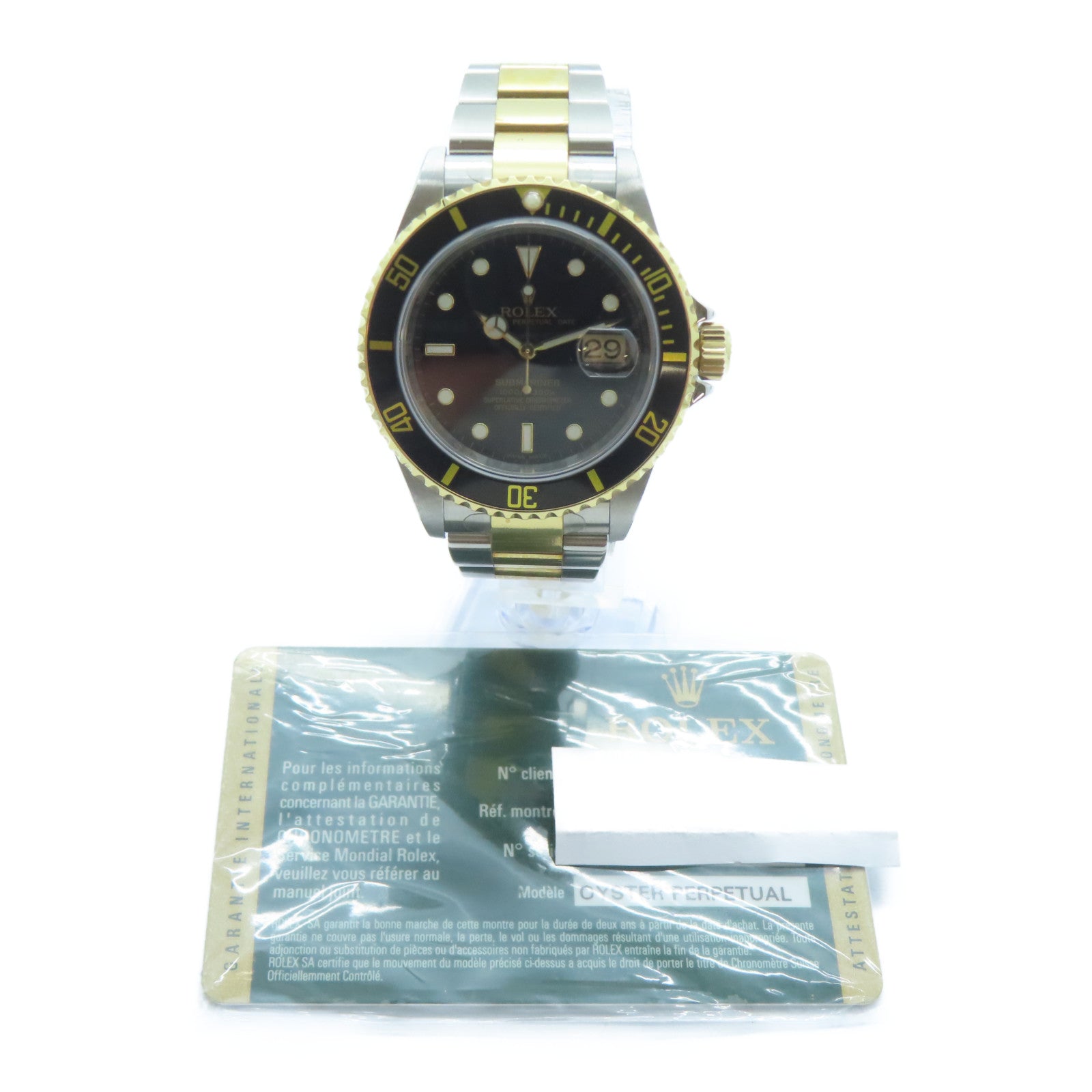 ROLEX Submarinar Date不鏽鋼/18K黃金手錶自動機芯黑色