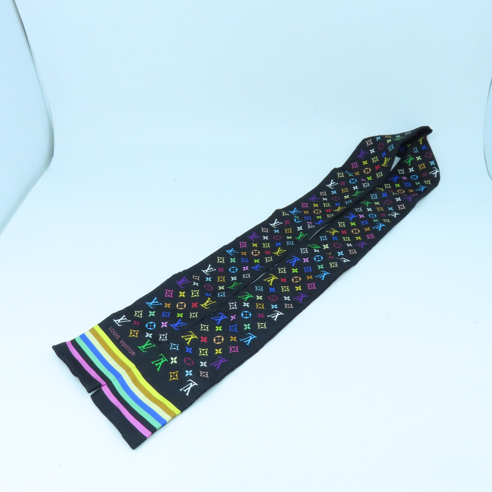 LOUIS VUITTON 絲質Scarf絲巾黑色/彩色