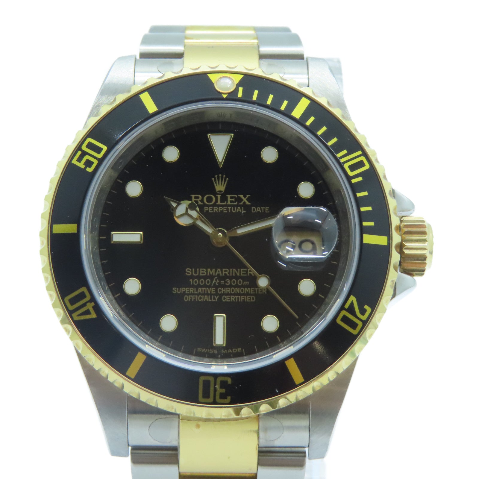 ROLEX Submarinar Date不鏽鋼/18K黃金手錶自動機芯黑色