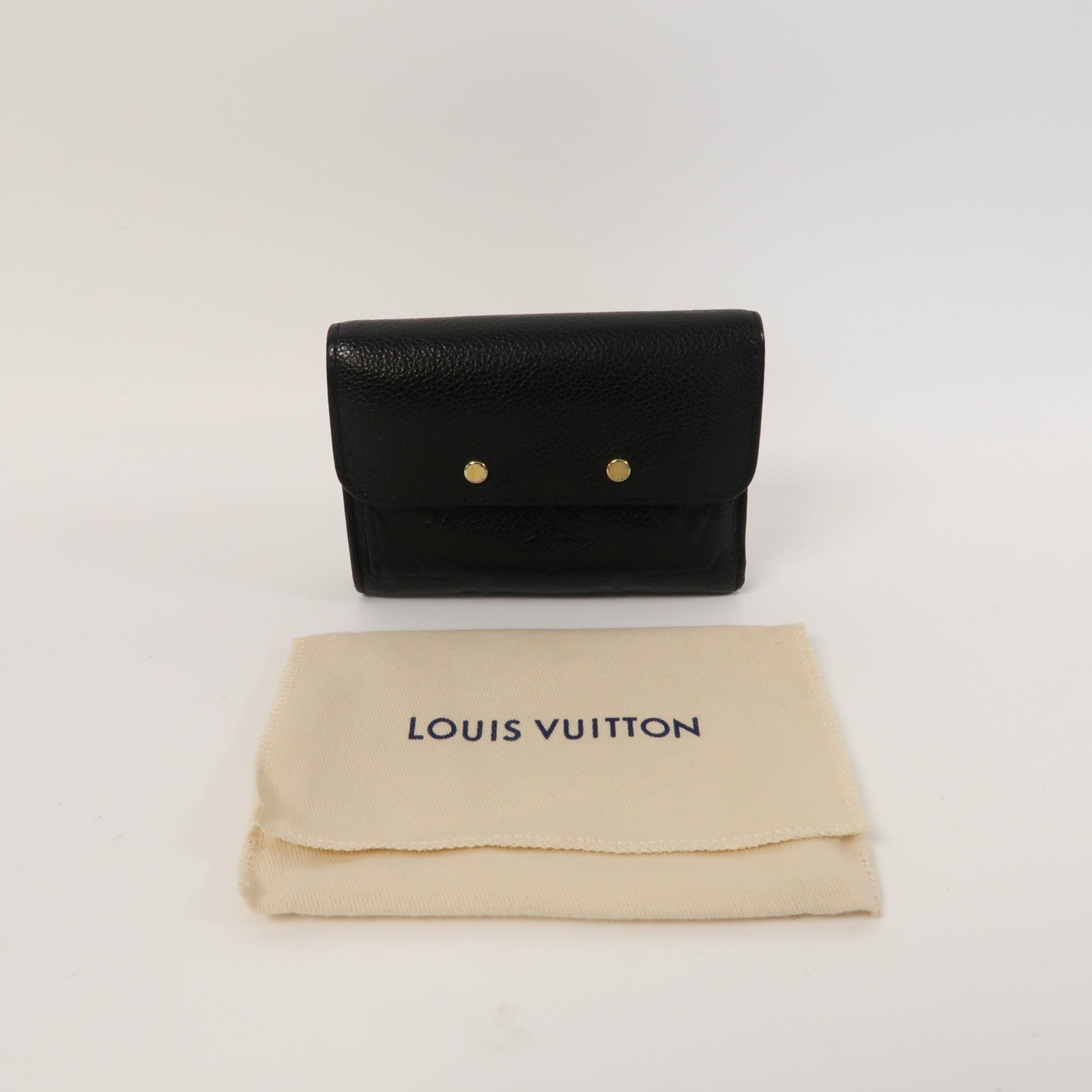 LOUIS VUITTON Monogram Empreinte Pont Neuf Fold Wallet金扣錢包黑色
