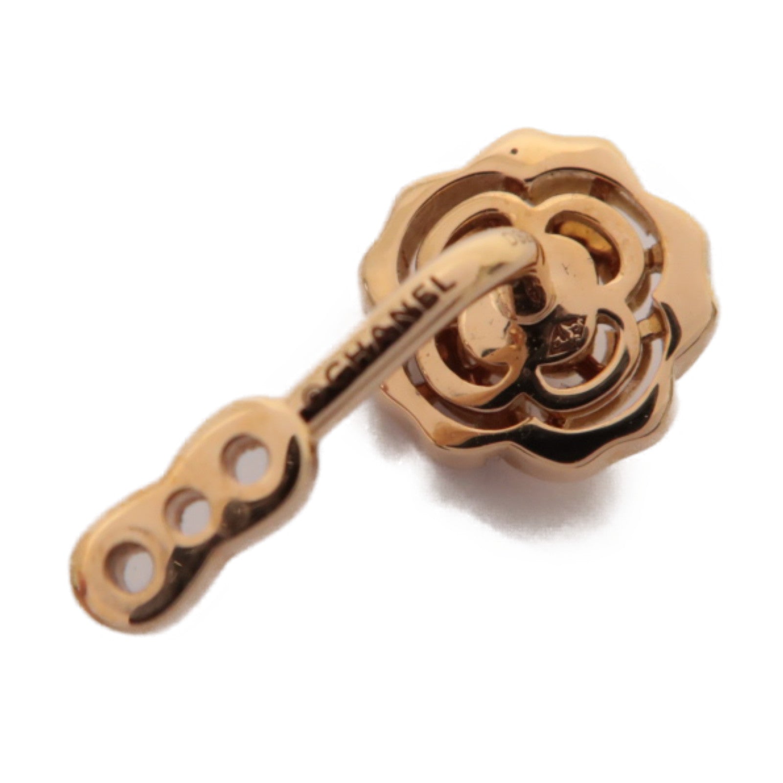CHANEL 18K玫瑰金Extrait de Camelia Single Earring耳環