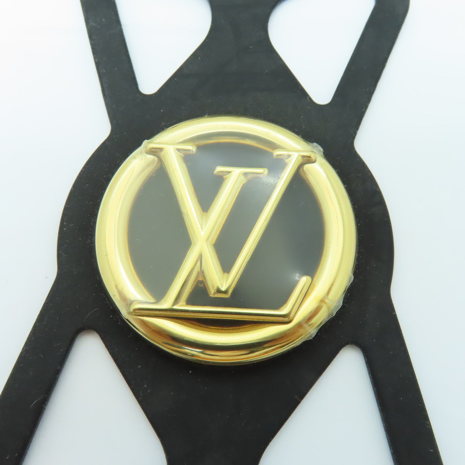 LOUIS VUITTON 塗層帆布/Silicon/金屬Louis Phone Holder金扣手機架棕色/黑色