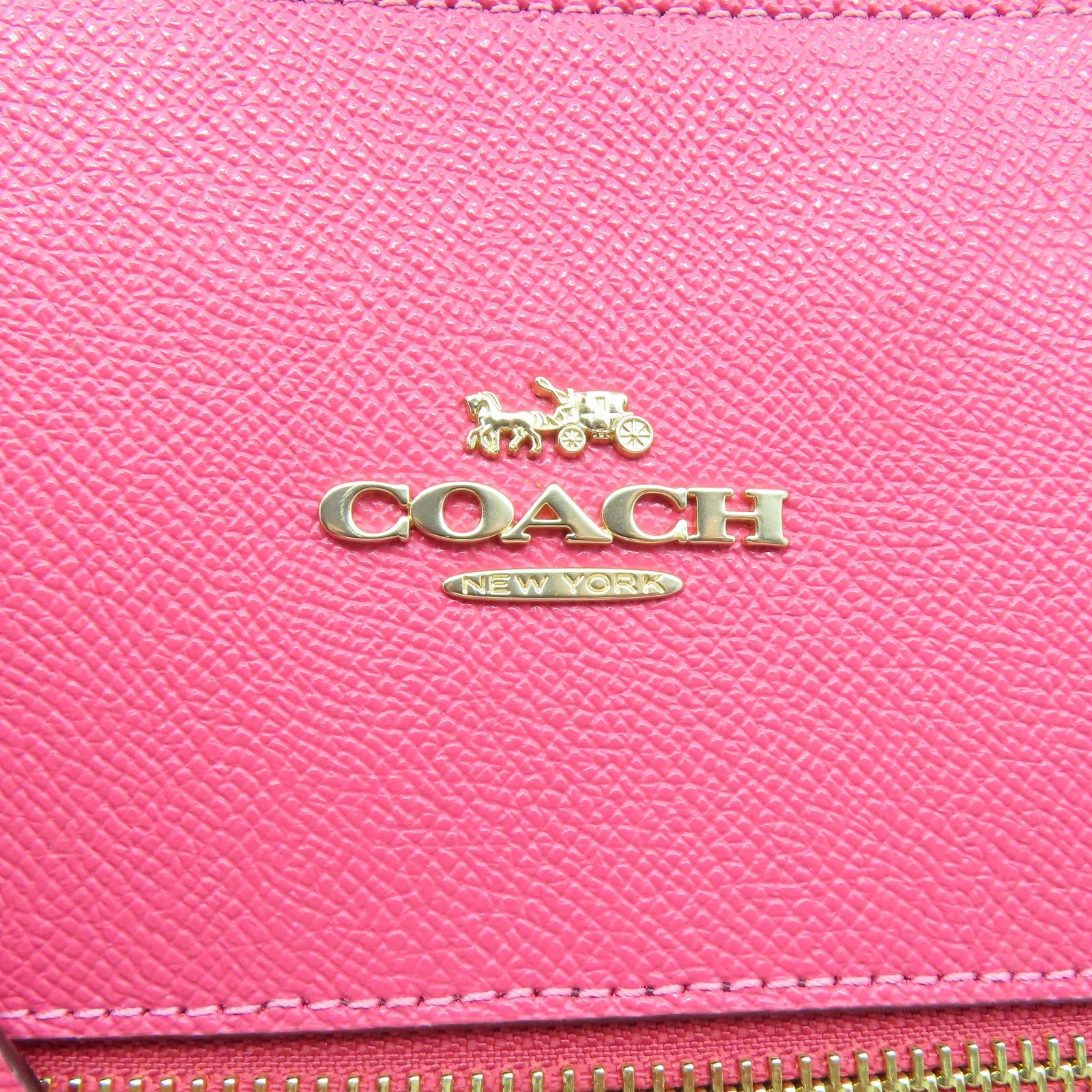 COACH 牛皮皮革Shoulder Bag金扣肩背袋粉紅色