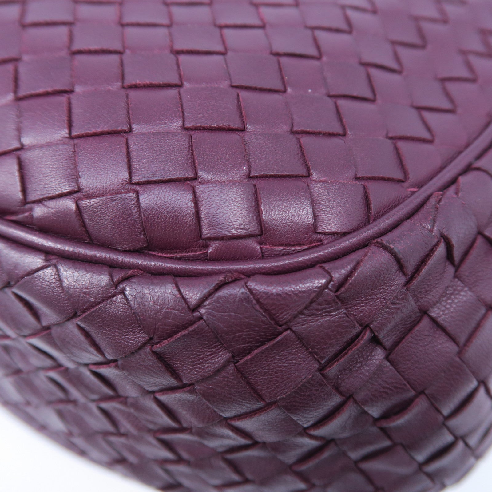 BOTTEGA VENETA 織紋皮革Shoulder Bag銀扣肩背袋紫色