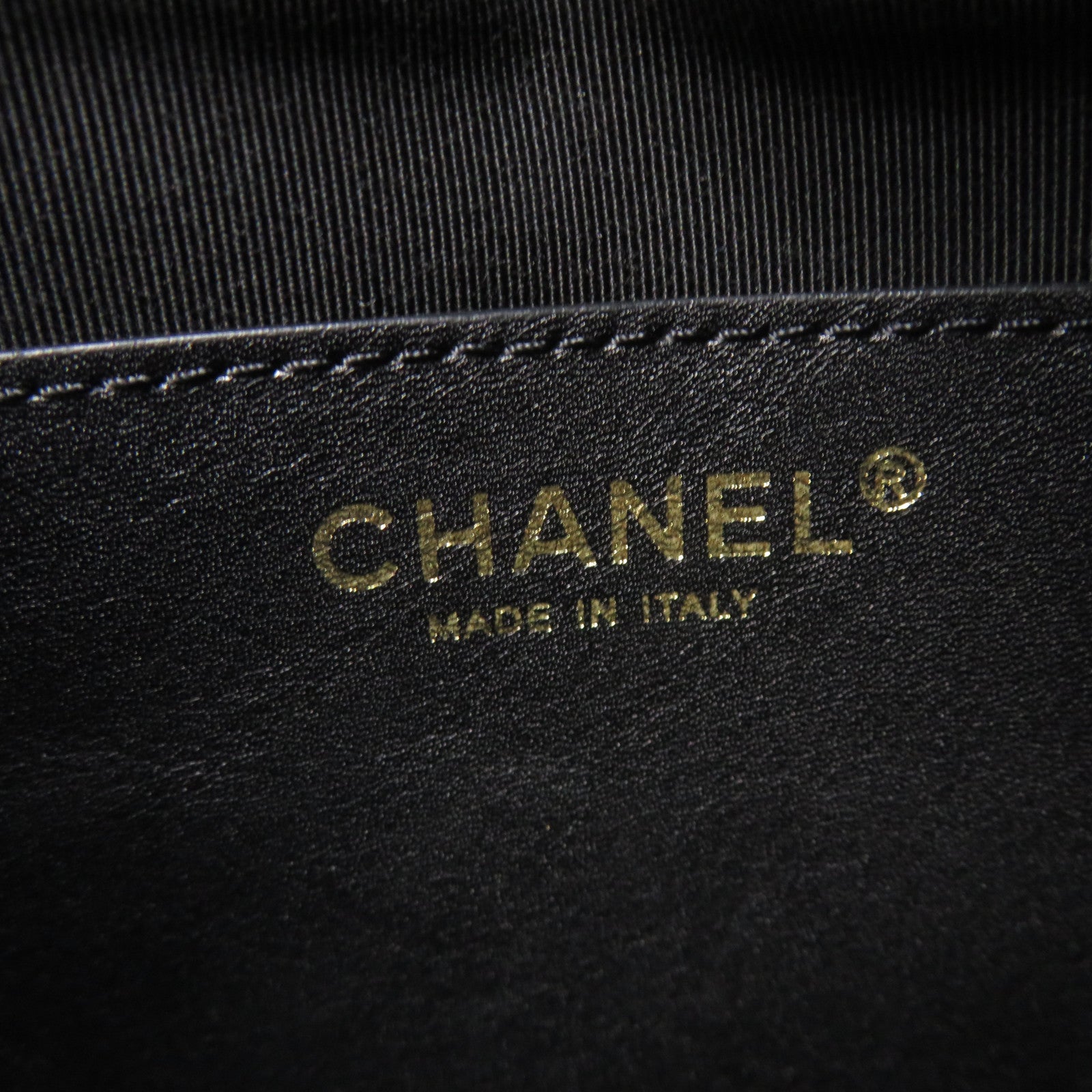 CHANEL 菱格牛皮皮革2Way Shoulder Bag金扣链带肩背袋黑色