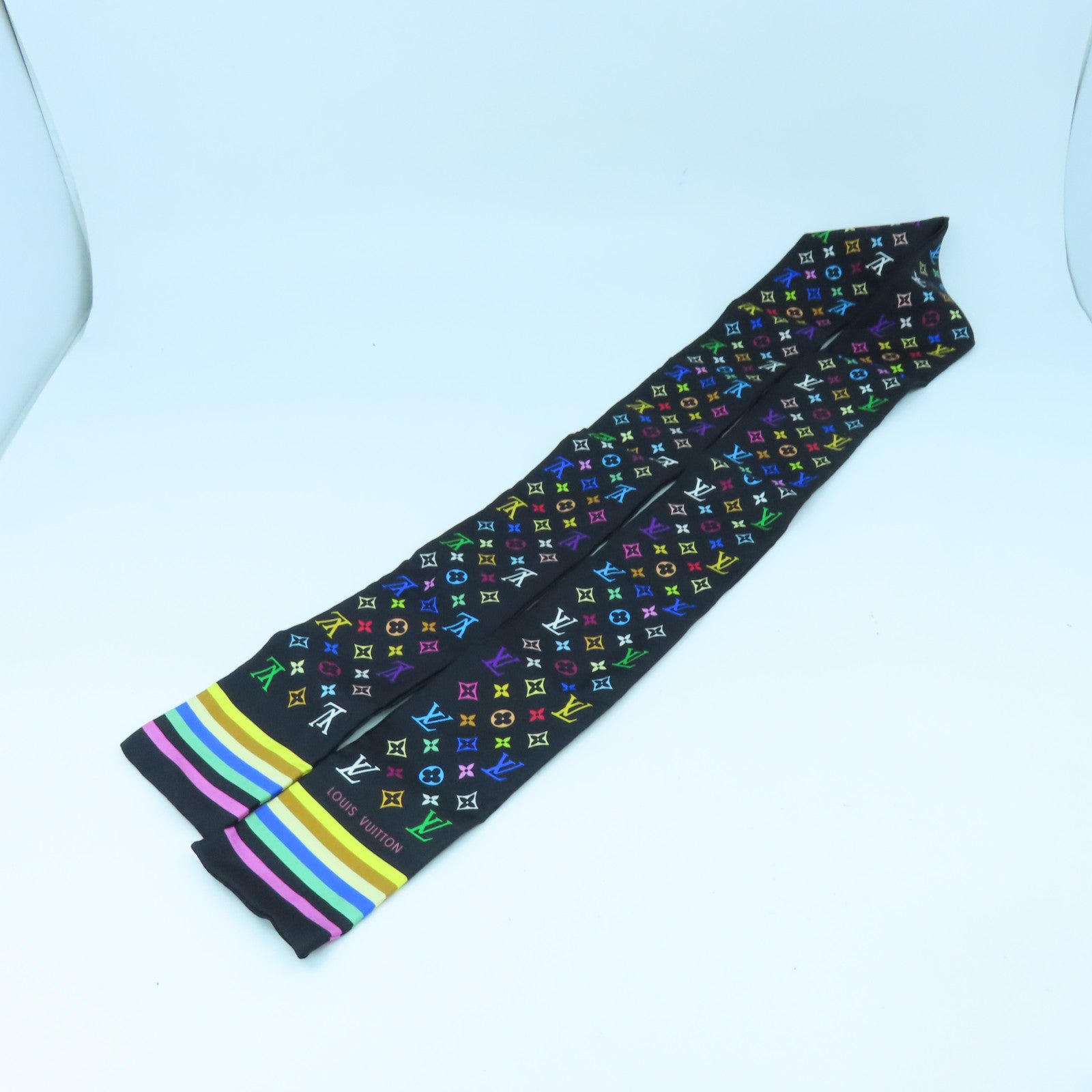 LOUIS VUITTON 絲質Scarf絲巾黑色/彩色