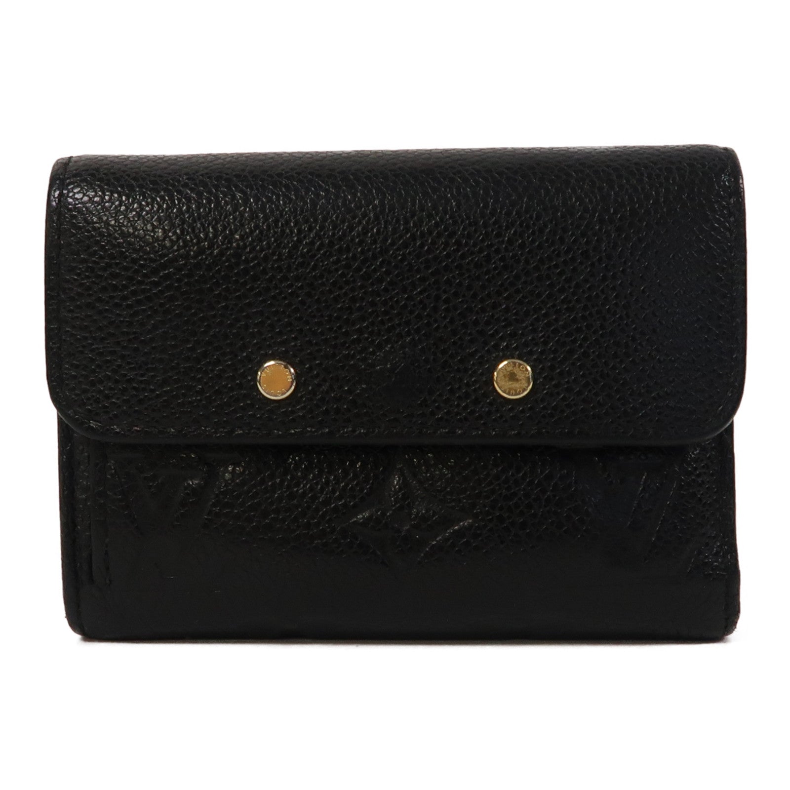 LOUIS VUITTON Monogram Empreinte Pont Neuf Fold Wallet金扣錢包黑色