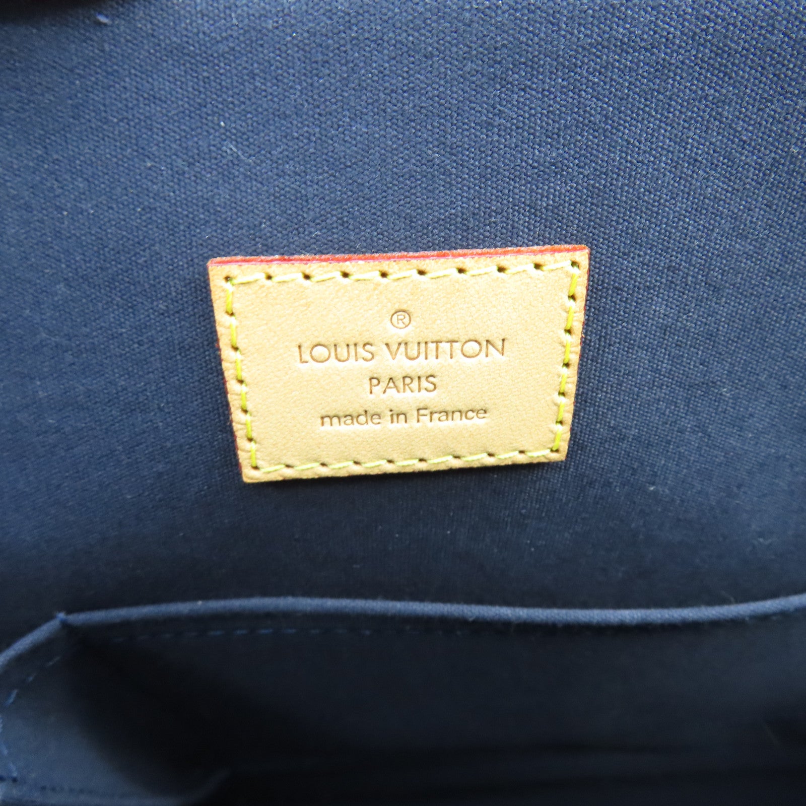 LOUIS VUITTON Mono-Vernis Alma MM金扣手挽袋深紅色