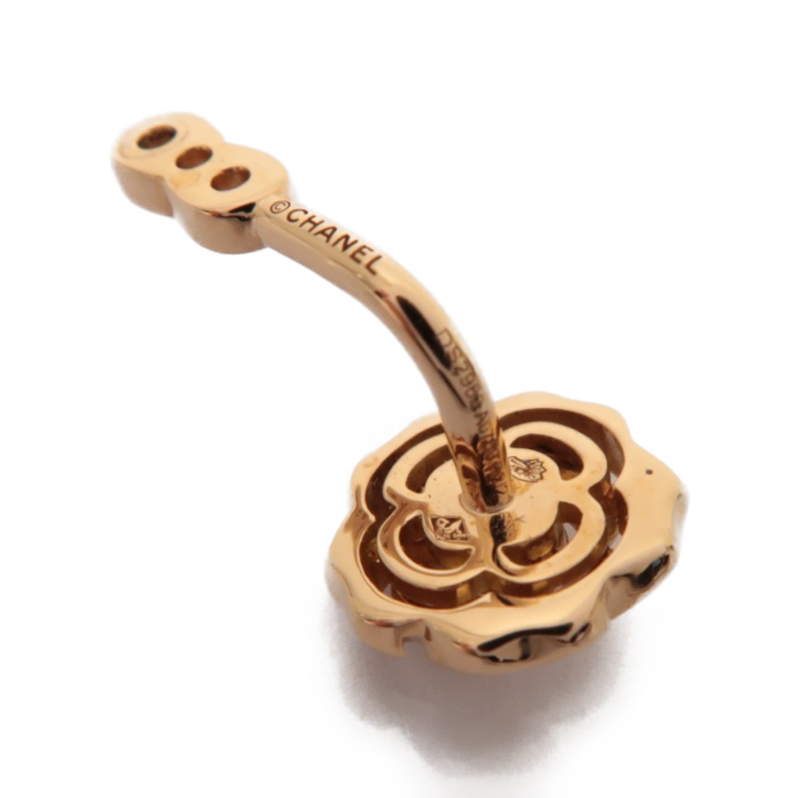 CHANEL 18K玫瑰金Extrait de Camelia Single Earring耳環