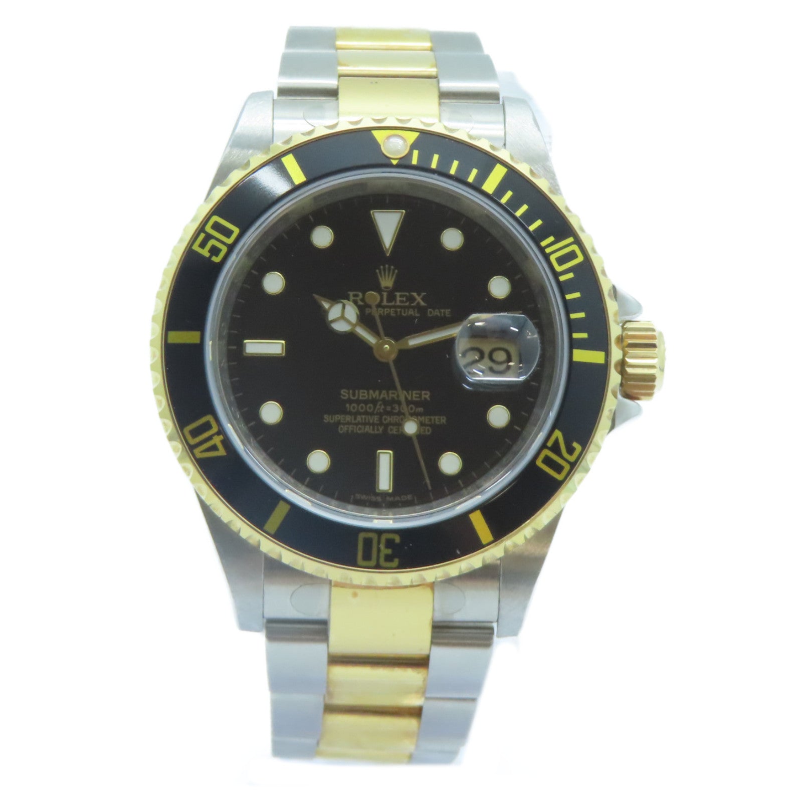 ROLEX Submarinar Date不鏽鋼/18K黃金手錶自動機芯黑色