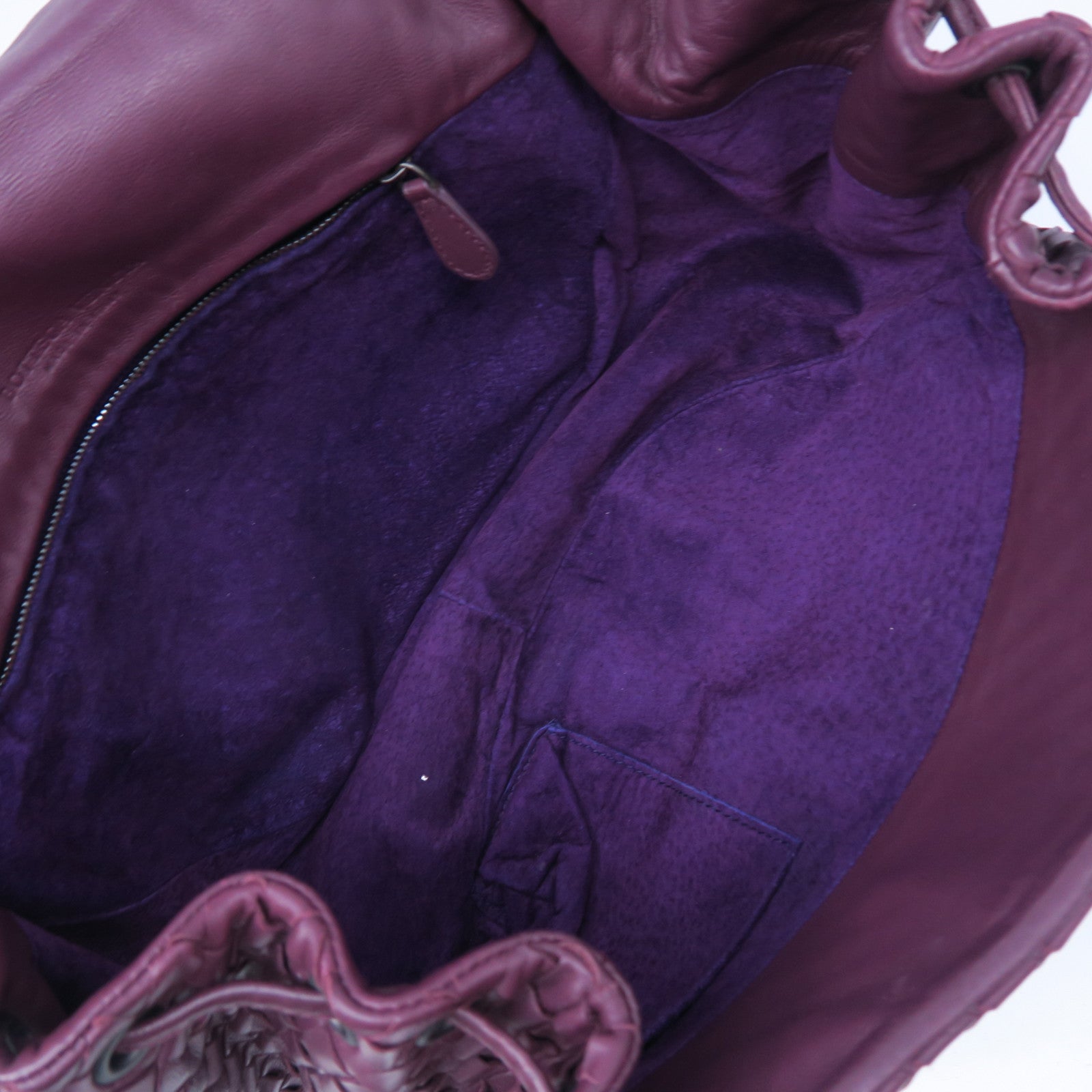BOTTEGA VENETA 織紋皮革Shoulder Bag銀扣肩背袋紫色