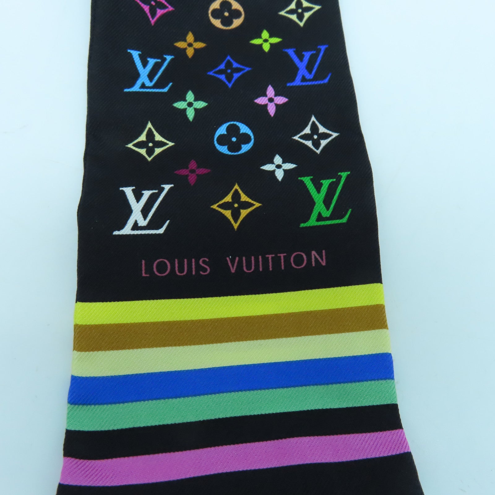 LOUIS VUITTON 絲質Scarf絲巾黑色/彩色