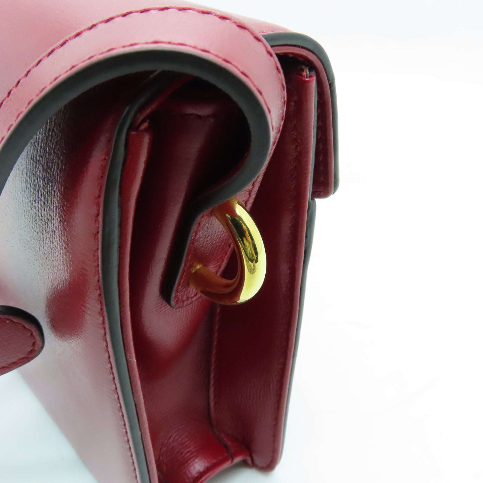 GUCCI 【激減優惠】牛皮皮革Shoulder  Bag金扣肩背袋紅色