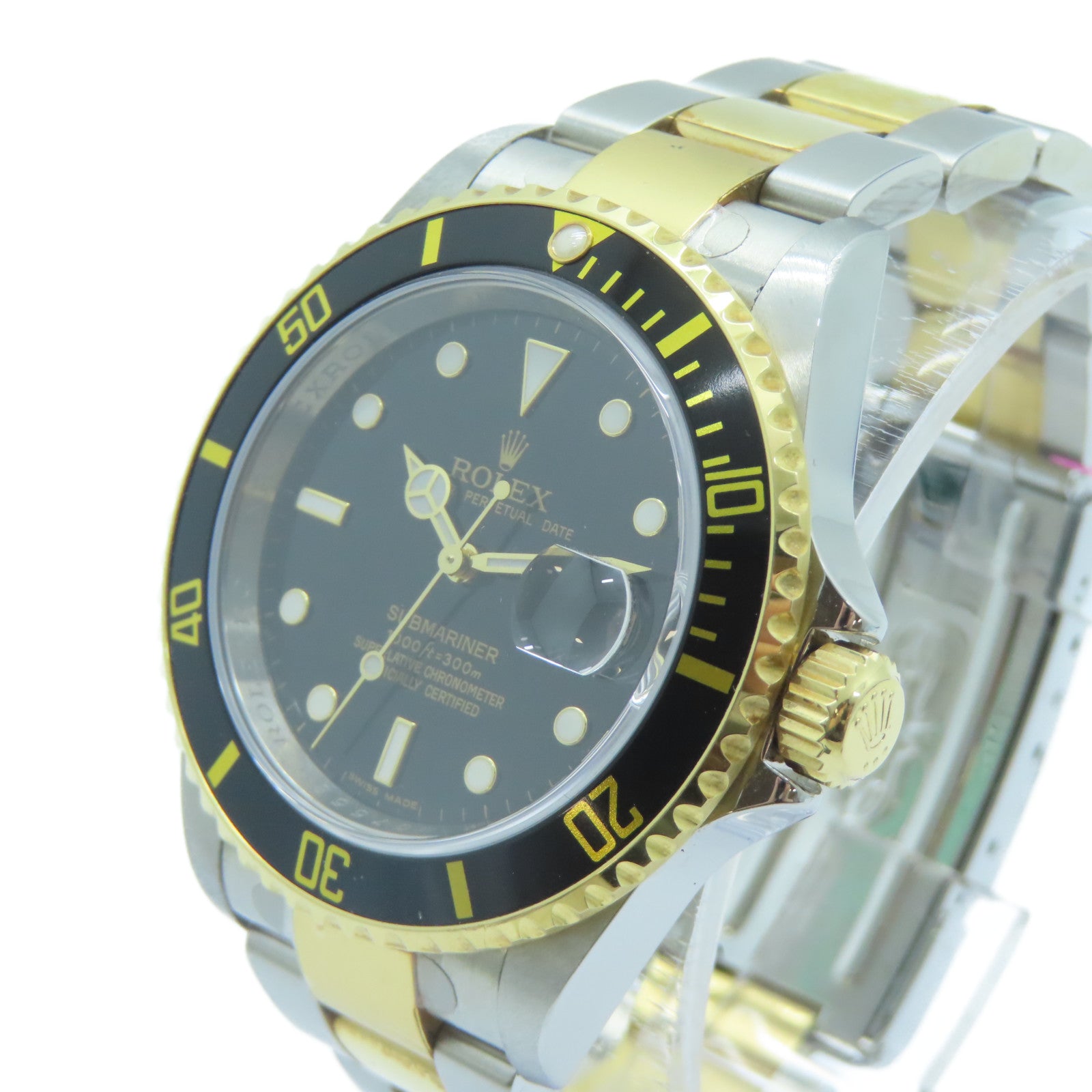 ROLEX Submarinar Date不鏽鋼/18K黃金手錶自動機芯黑色