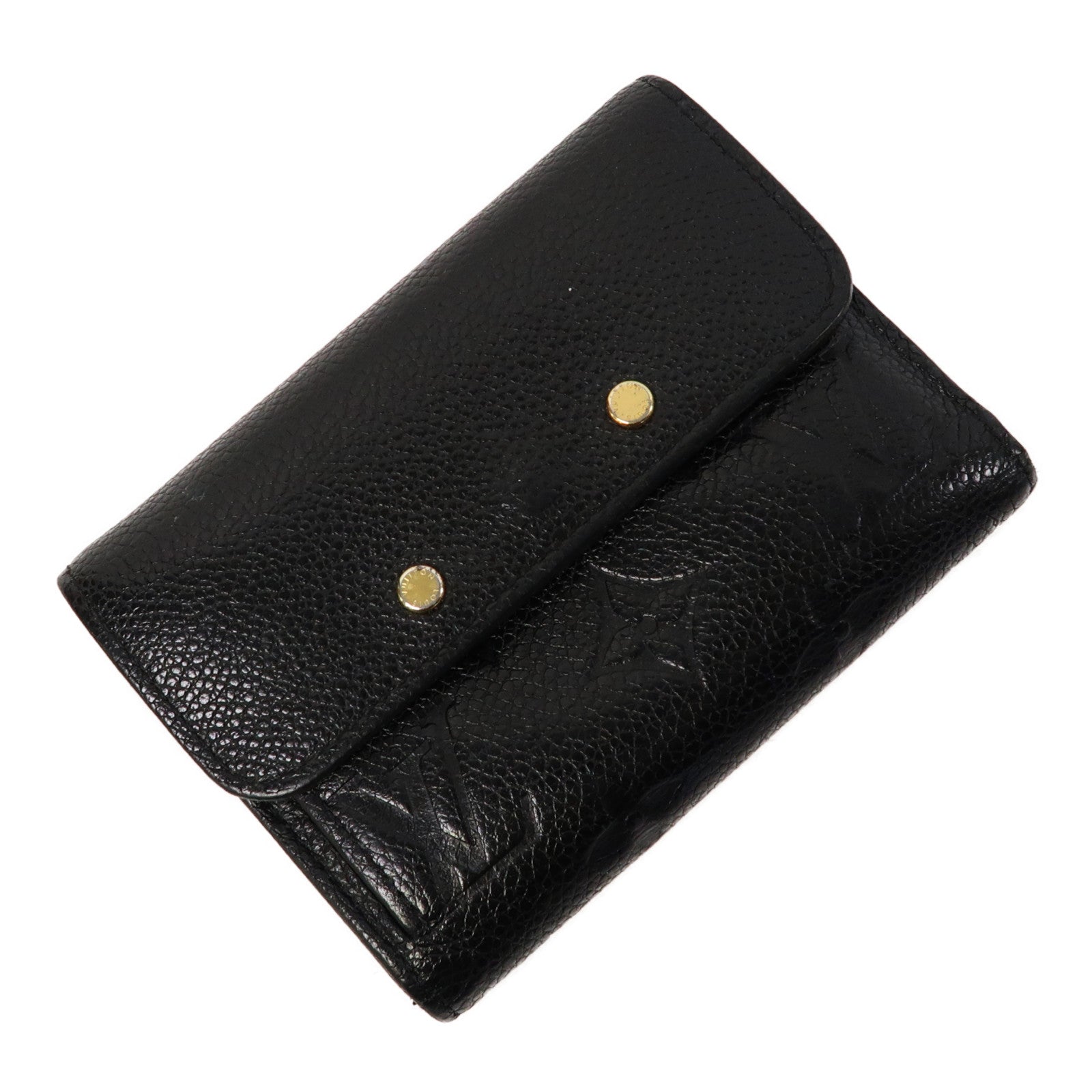 LOUIS VUITTON Monogram Empreinte Pont Neuf Fold Wallet金扣錢包黑色