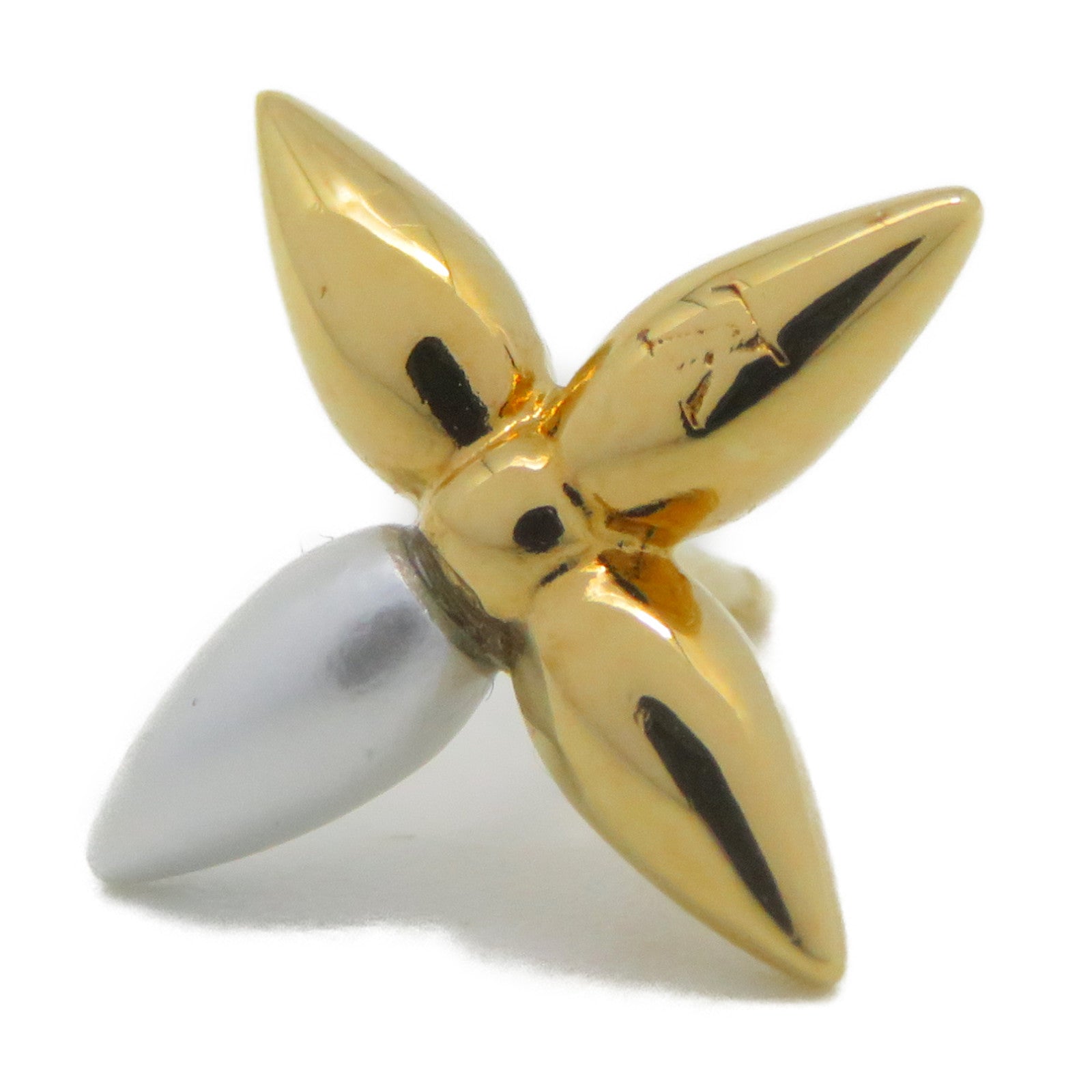 LOUIS VUITTON 金屬/PVC Louisette Earrings耳環金色/白色