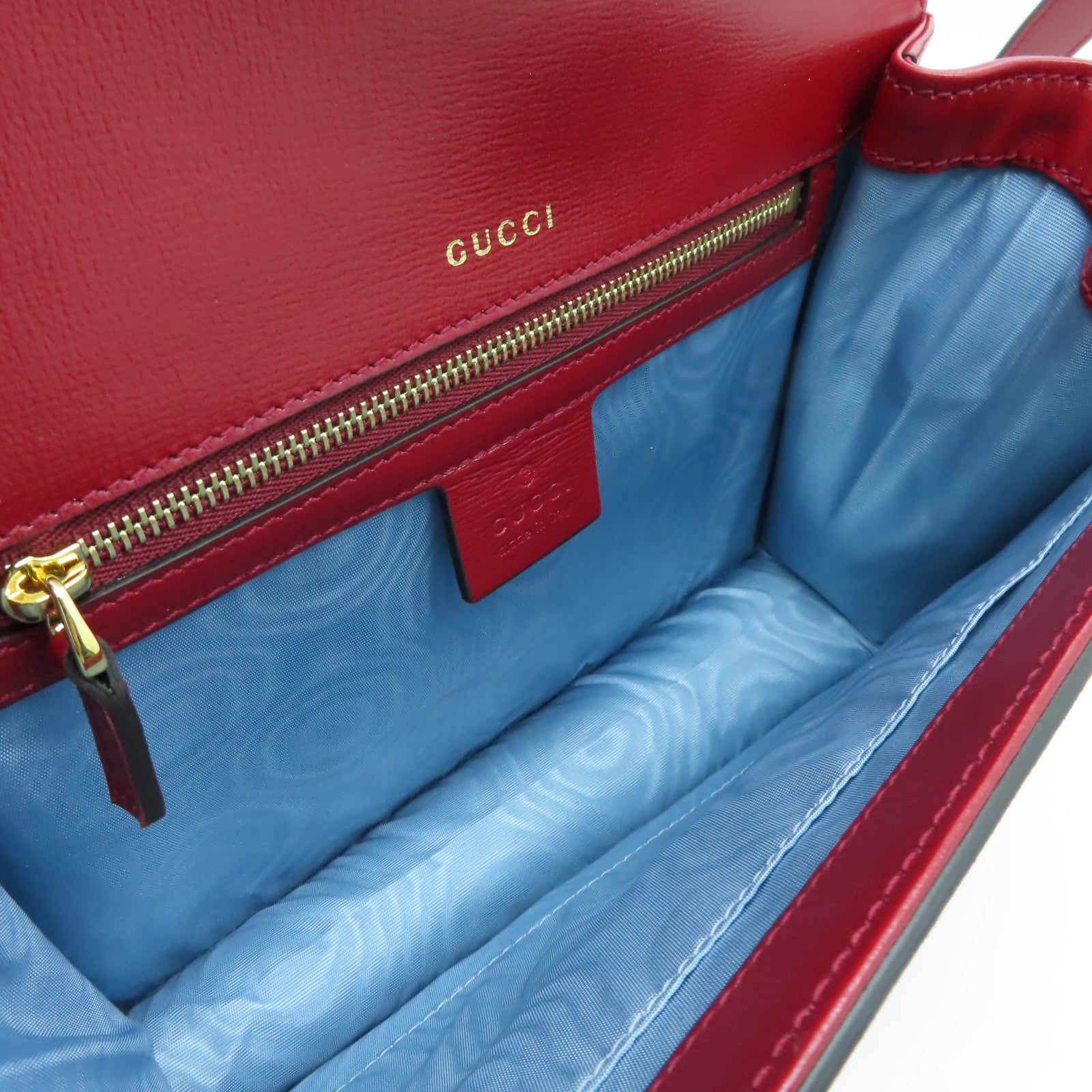 GUCCI 【激減優惠】牛皮皮革Shoulder  Bag金扣肩背袋紅色