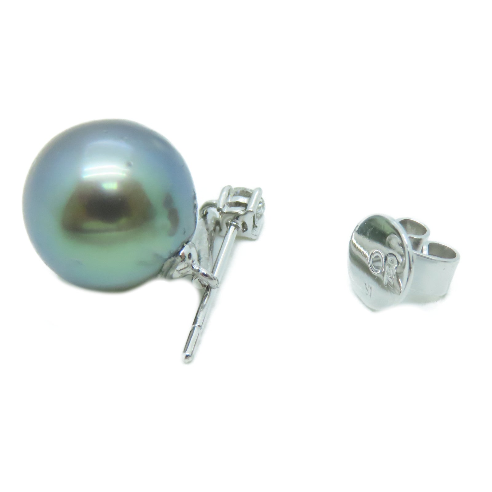 JEWELRY 【激減優惠】18K白金Pearl Earrings珍珠鑽石耳環