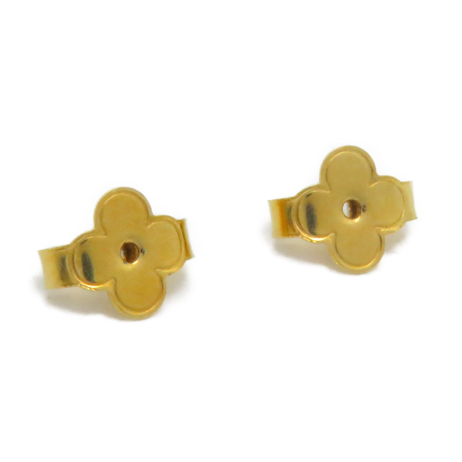 LOUIS VUITTON 金屬/PVC Louisette Earrings耳環金色/白色